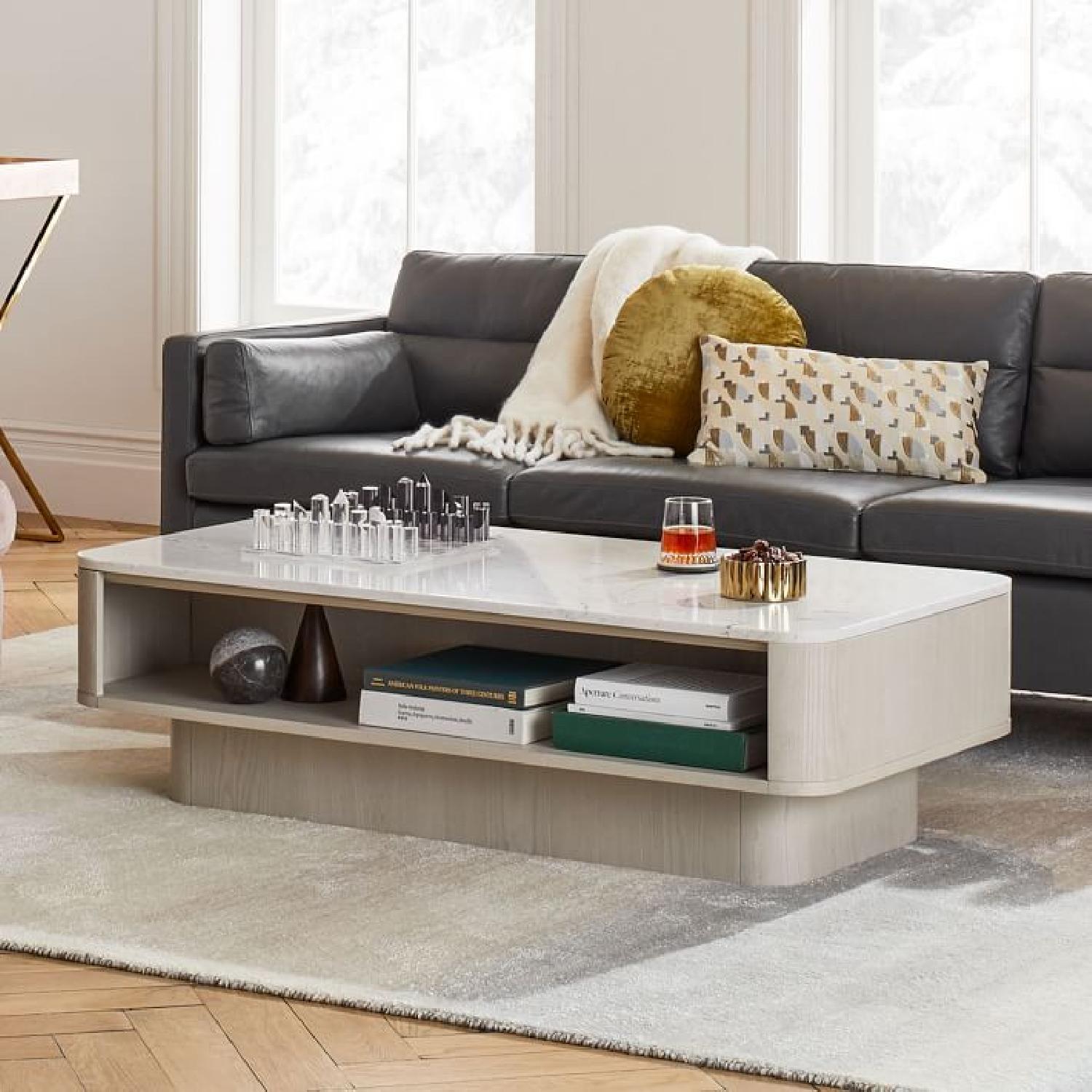 West Elm Marble and Wood Coffee Table - image-6