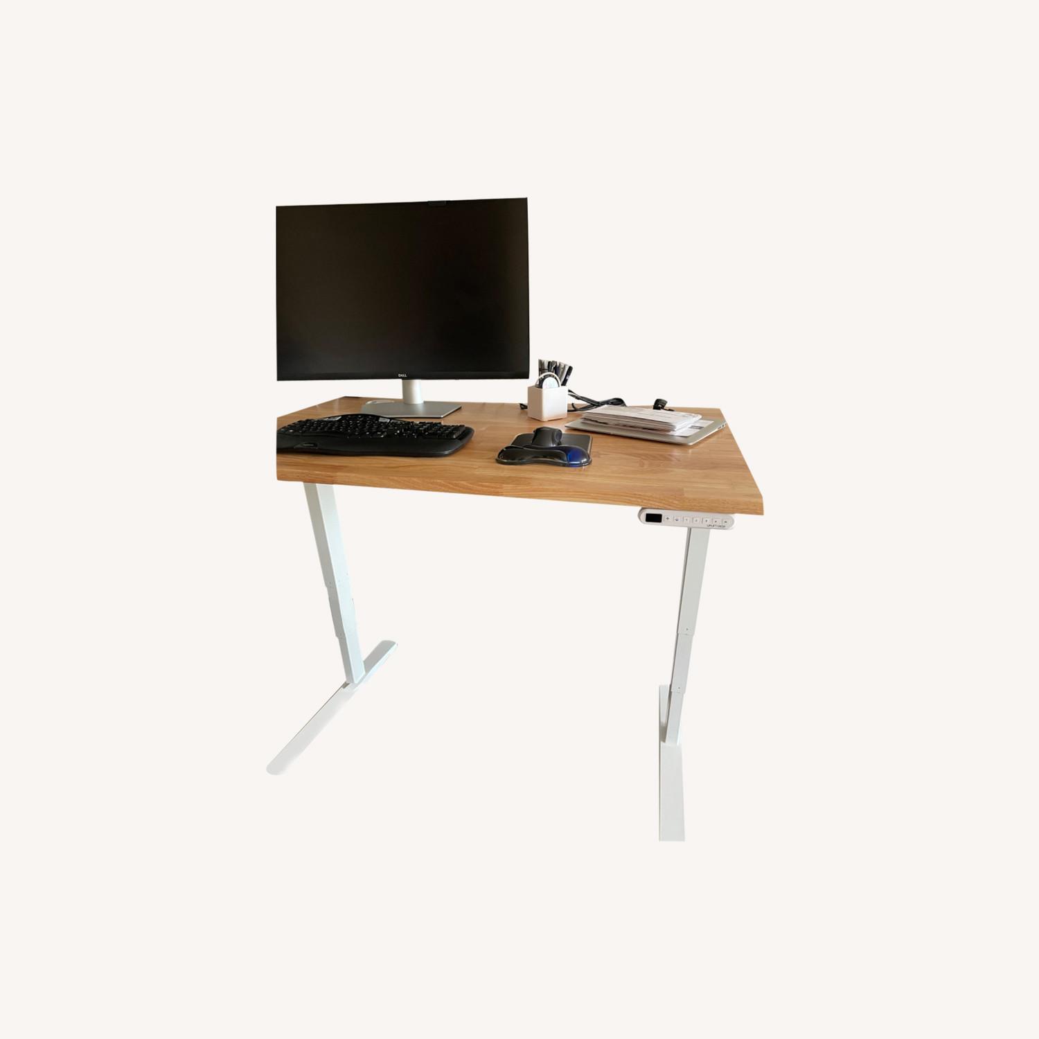 Uplift Sit Stand Desk with Solid Rubberwood - image-0