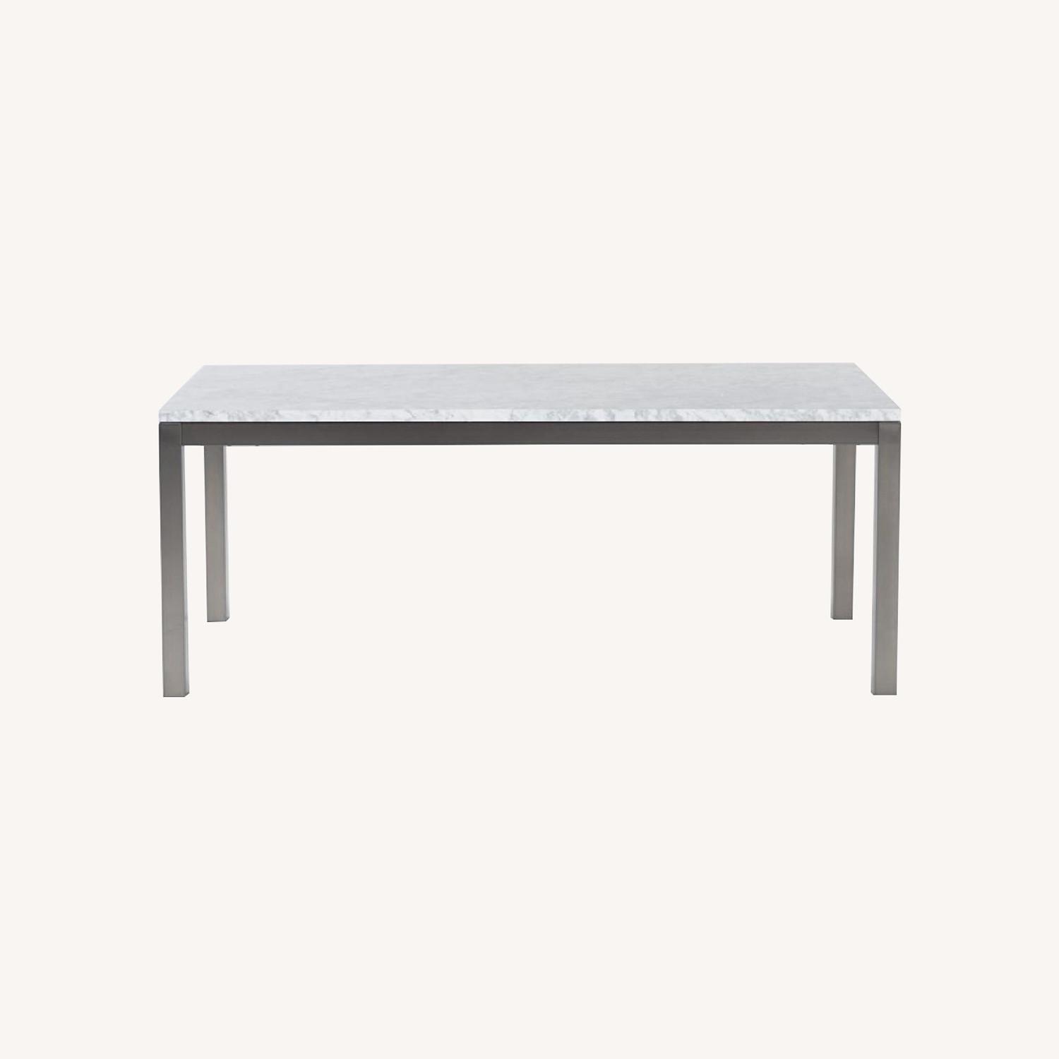 Marble Top Rectangle Dining Table - image-0