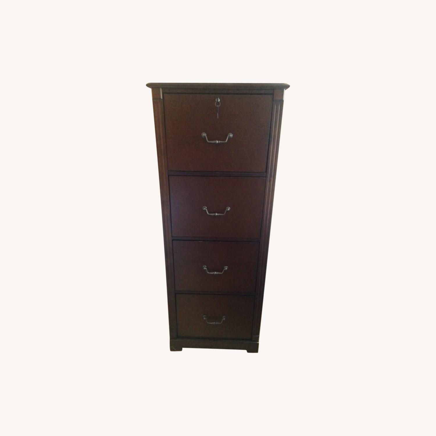Lockable Four-drawer Filing Cabinet with Two Keys - image-0