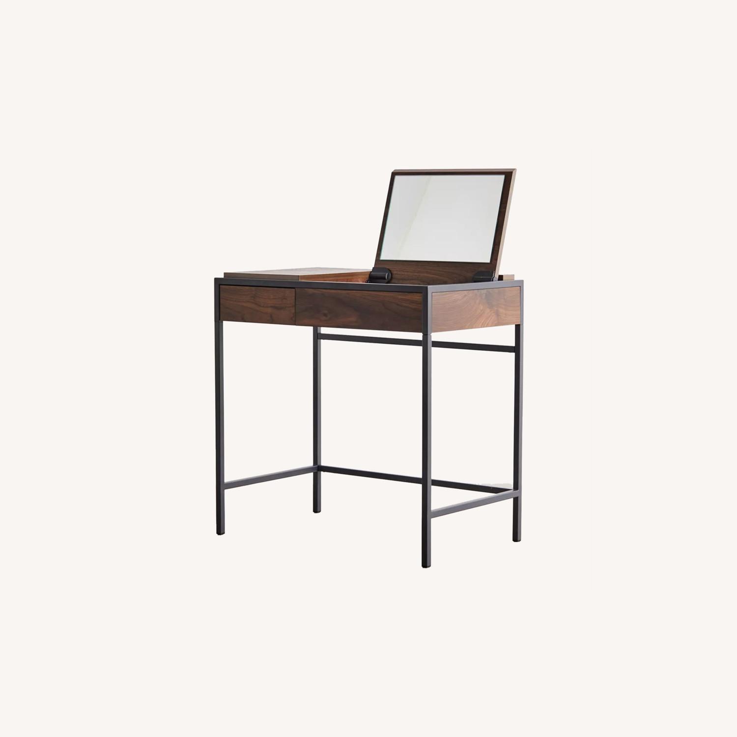 Vanity with Storage and Folding Mirror - image-0