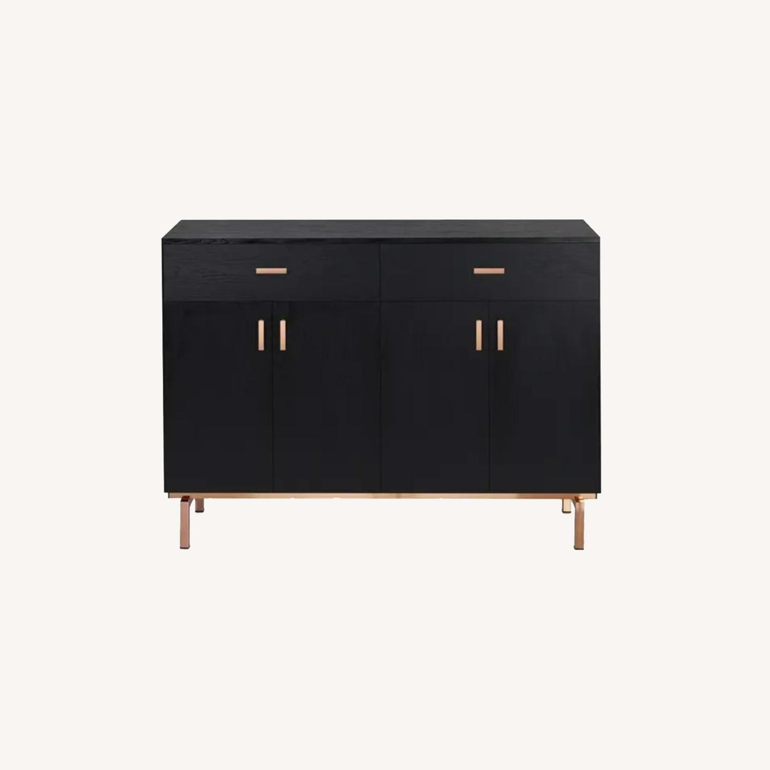 Black and Rose Gold Wine Rack/Cabinet - AptDeco