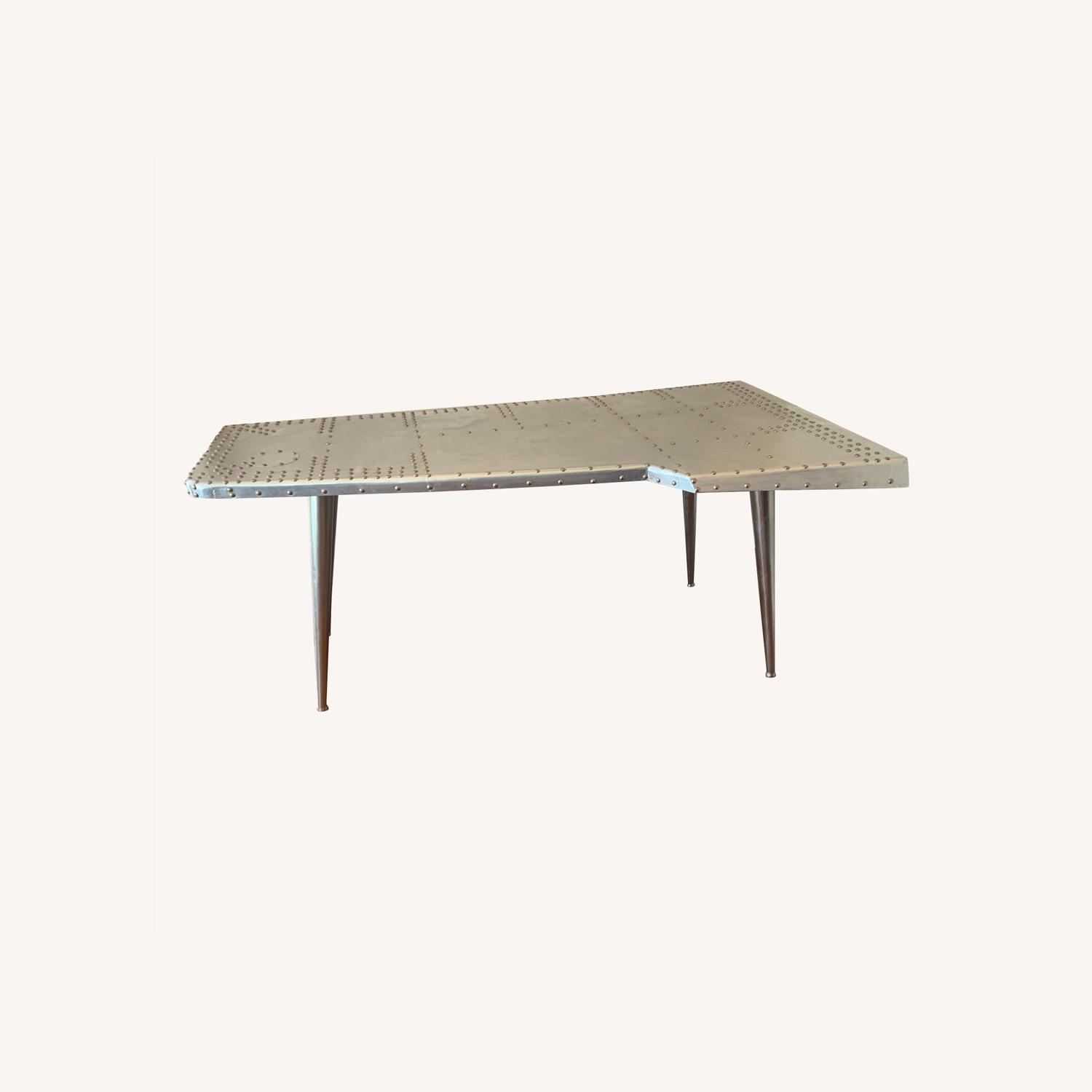Metal Silver Airplane Wing Table - image-0