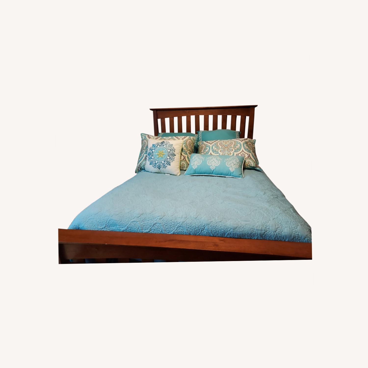 Wooden Slat Double Bed AptDeco