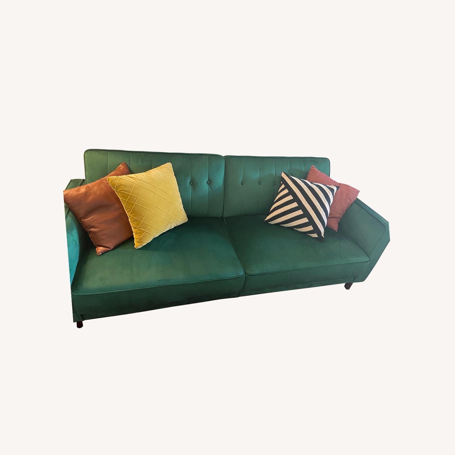 Mercury Row Green Velvet Sleeper Sofa AptDeco