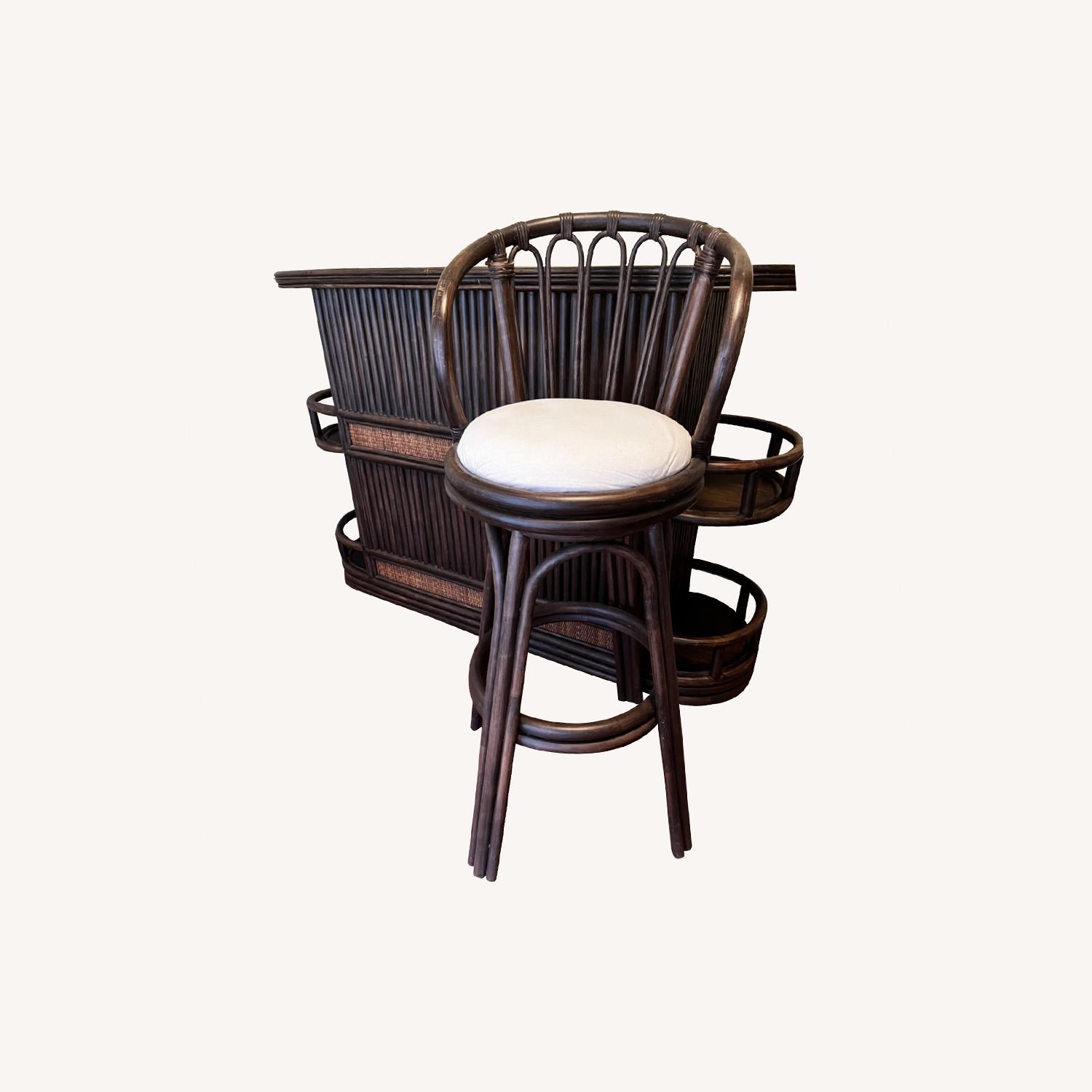 Grandin Road Wicker Bar and Stool AptDeco