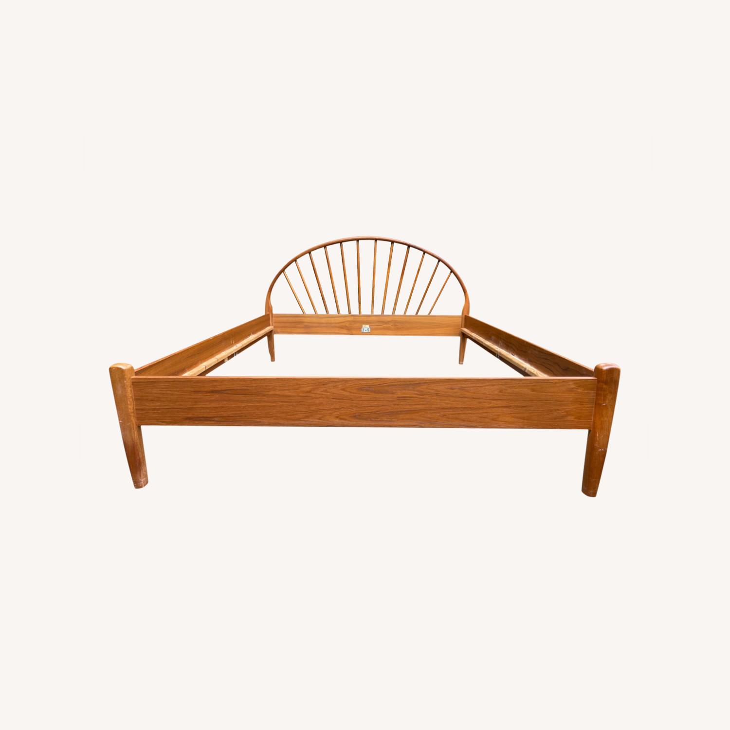 Jespersen Teak Queen Size Bed Frame Danish Modern AptDeco