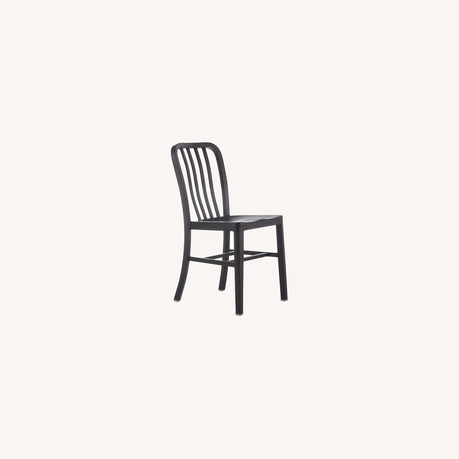 Crate & Barrel 6 Matte Black Dining Chairs - image-0