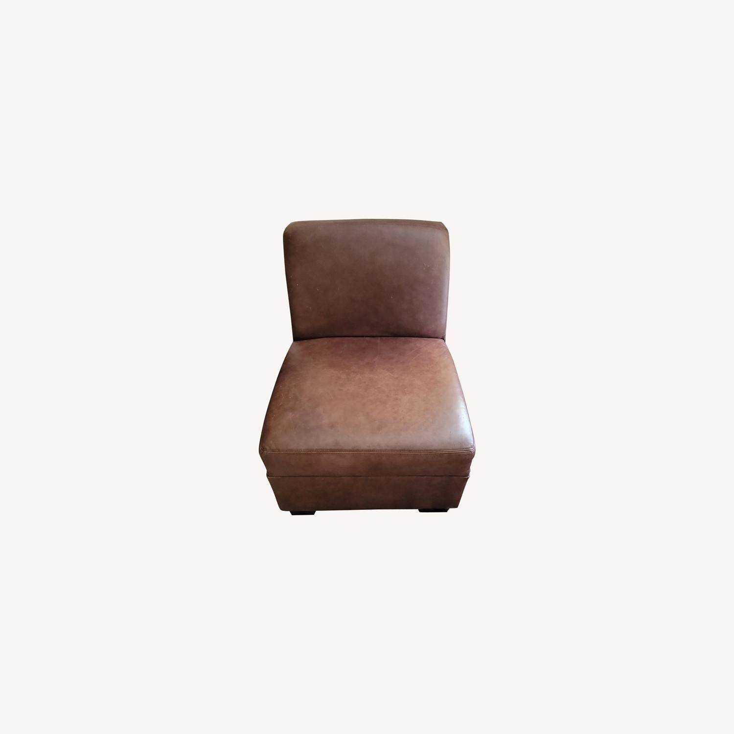 Well Loved Leather Pottery Barn Accent Chair - image-7