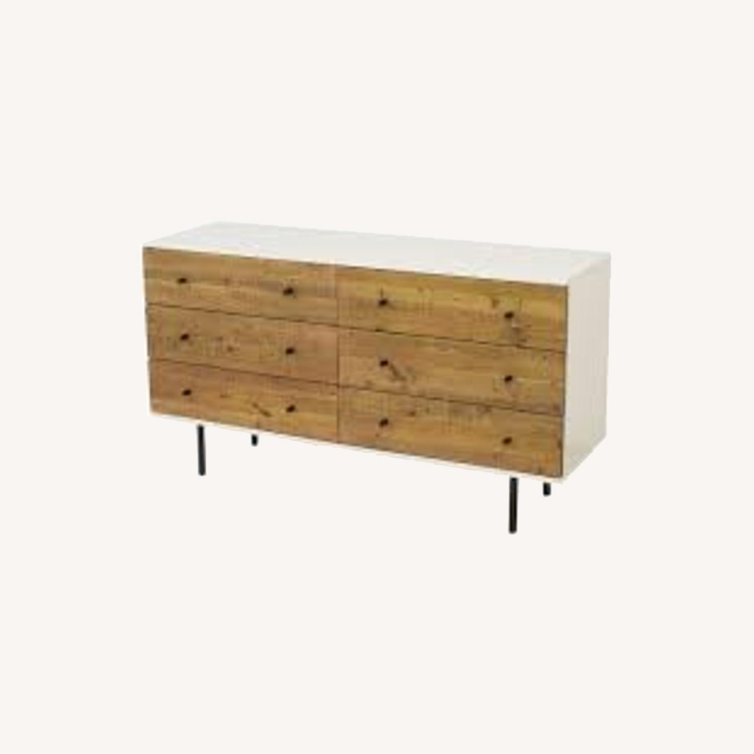 West Elm Reclaimed Wood & White Dresser - image-0