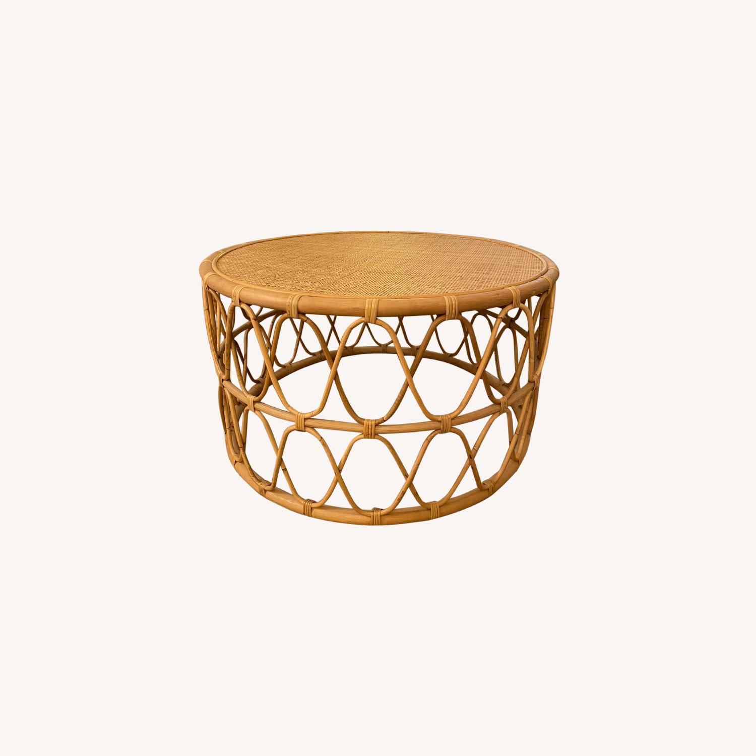 Serena & Lily Rattan Bamboo Coffee Table AptDeco