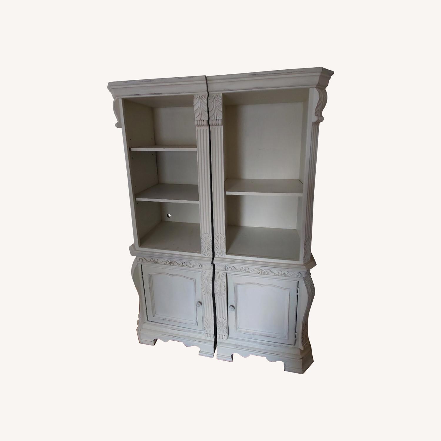 Old White Vintage Bookshelf AptDeco