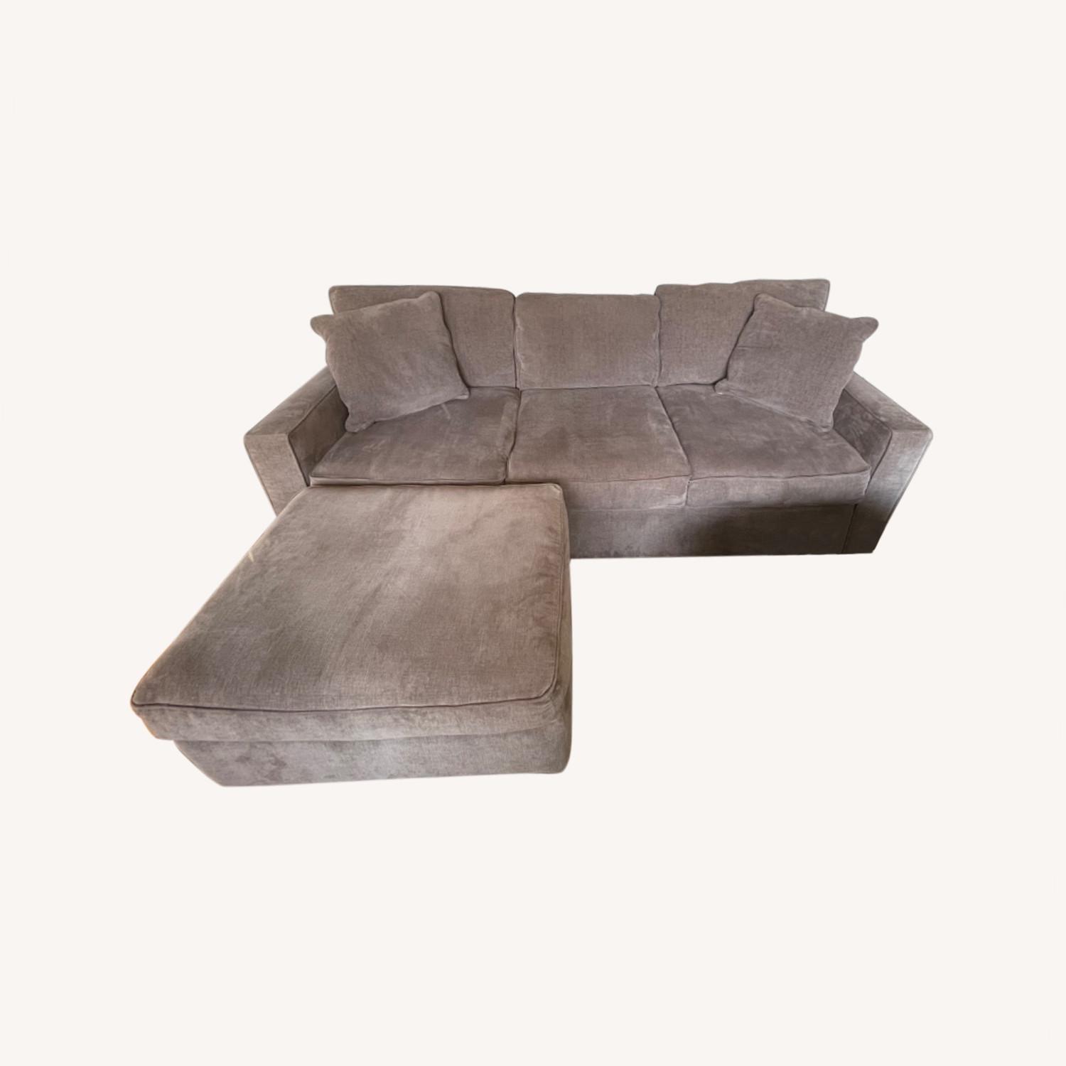 Macy's Radley 3piece Fabric Sofa and Ottoman AptDeco