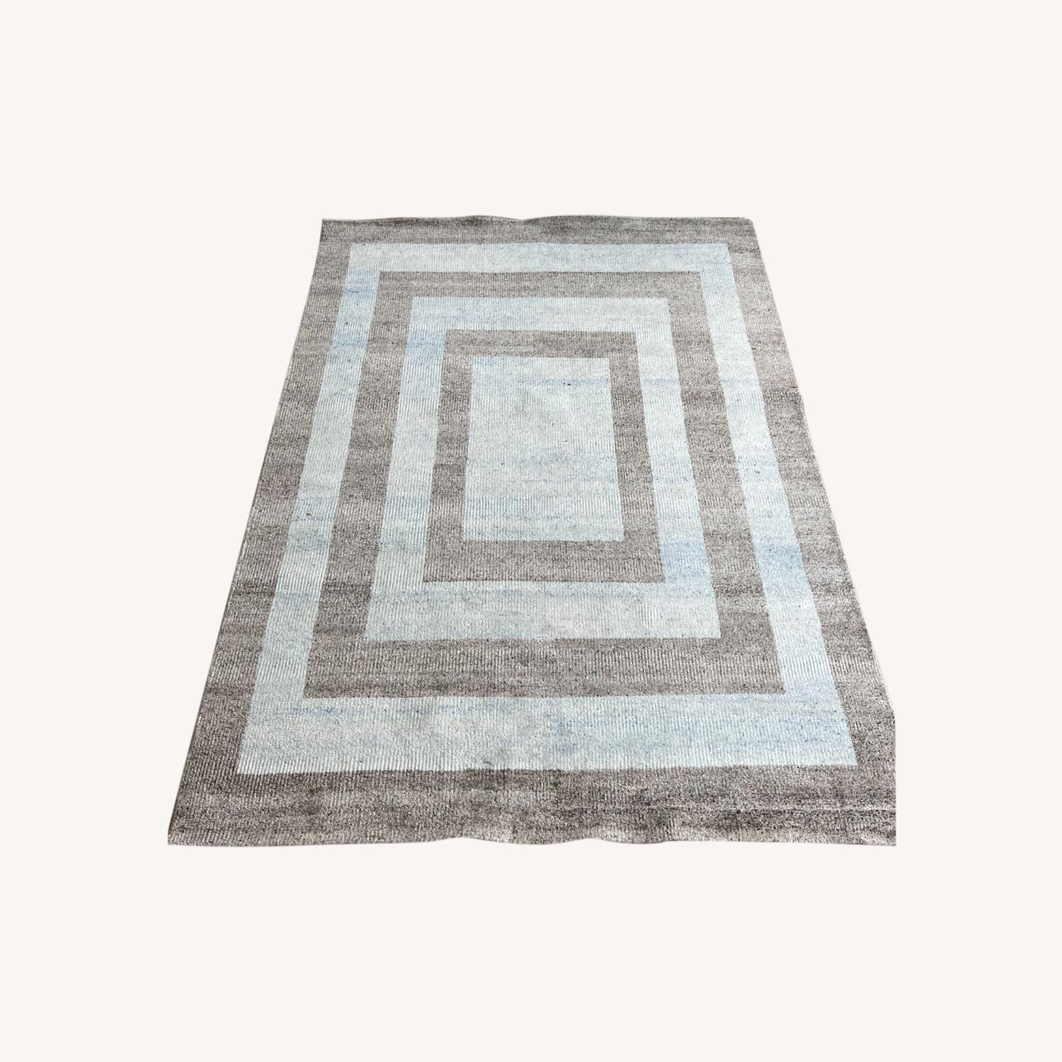 Modern Wool Area Rug 5x7 Woven Accents AptDeco