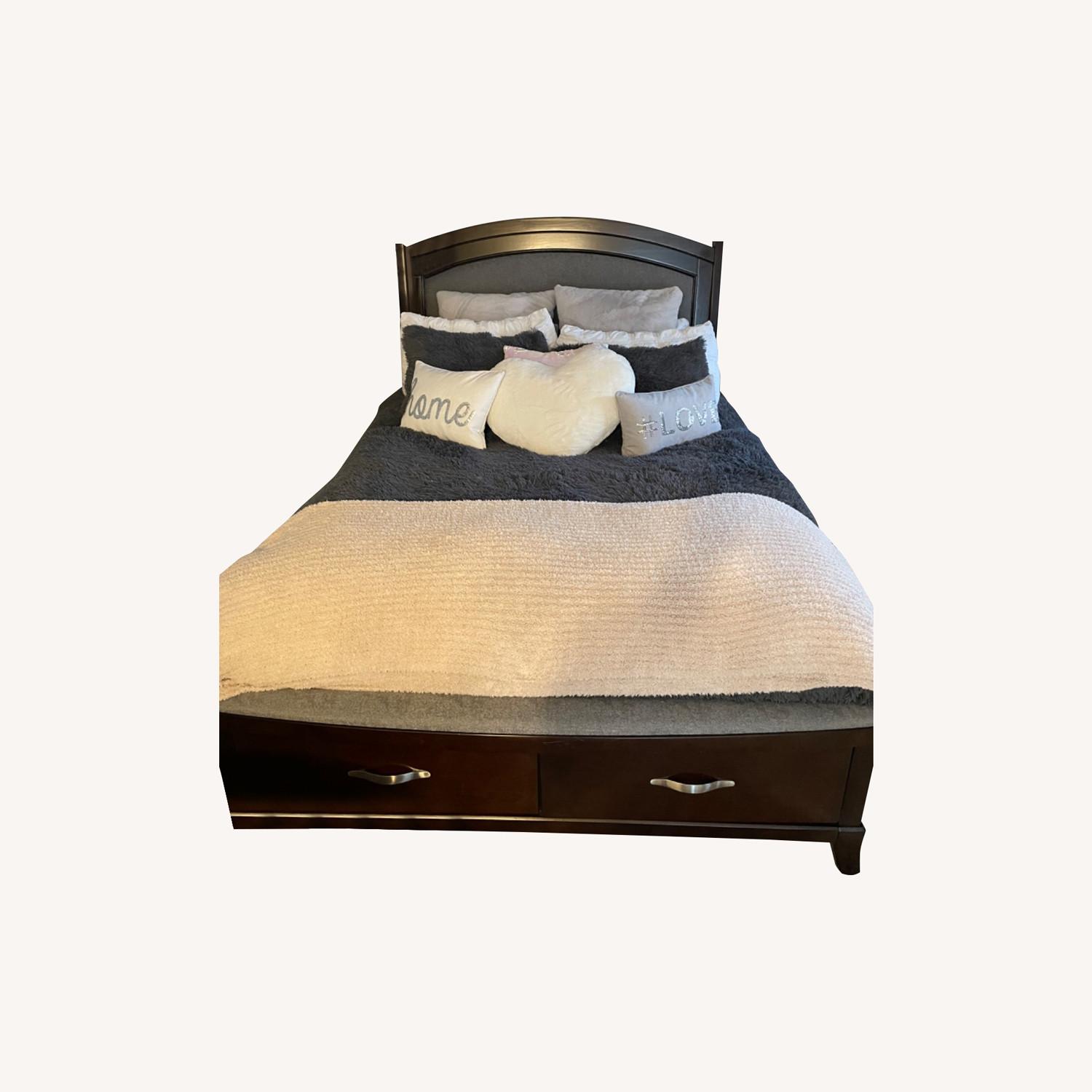 Dark Brown Bed Frame/Headboard AptDeco