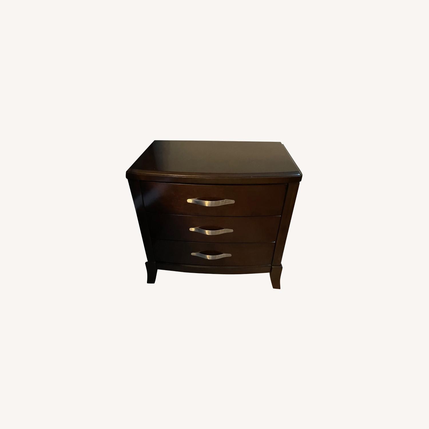 Dark Brown Bedside Table W/drawers - image-0