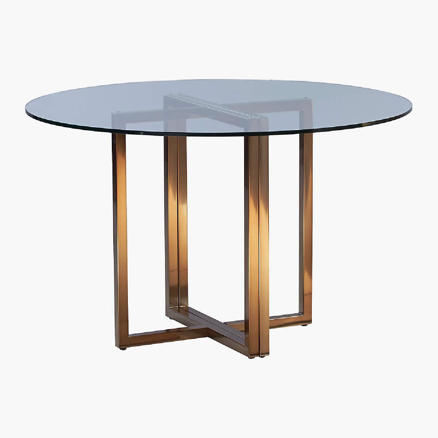 CB2 Silverado Brass 47" Round Dining Table AptDeco