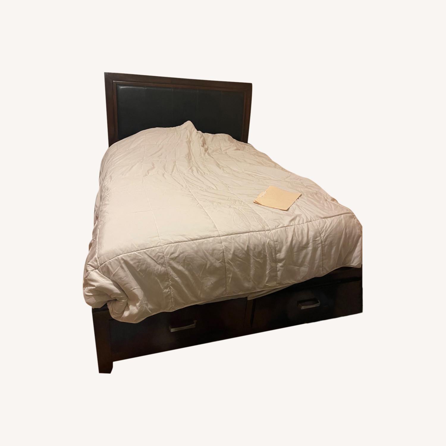 Brown Wood Sleigh Bed (Frame only) AptDeco