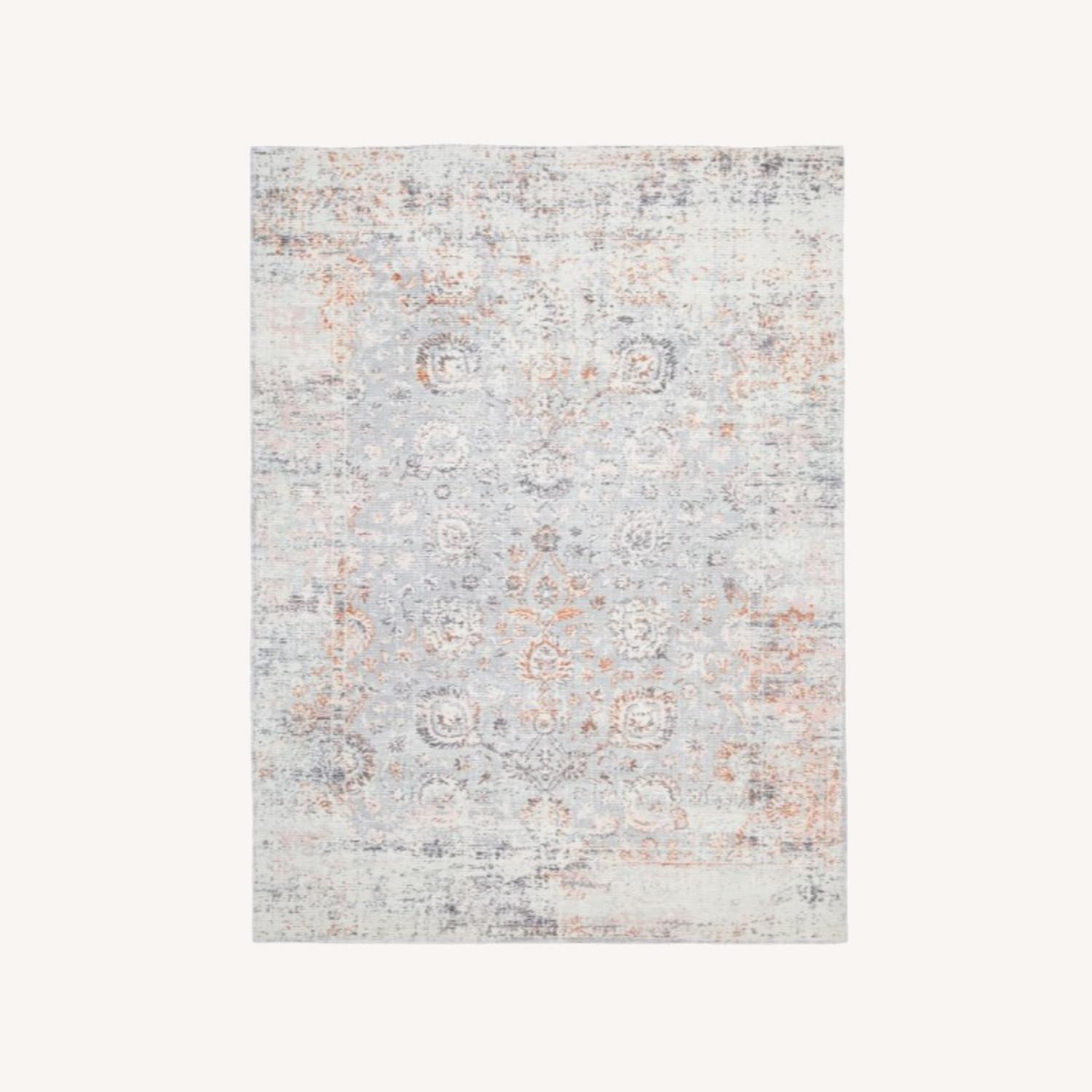 West Elm Flourish Rug, Platinum 5'x8' and Rug Pad AptDeco