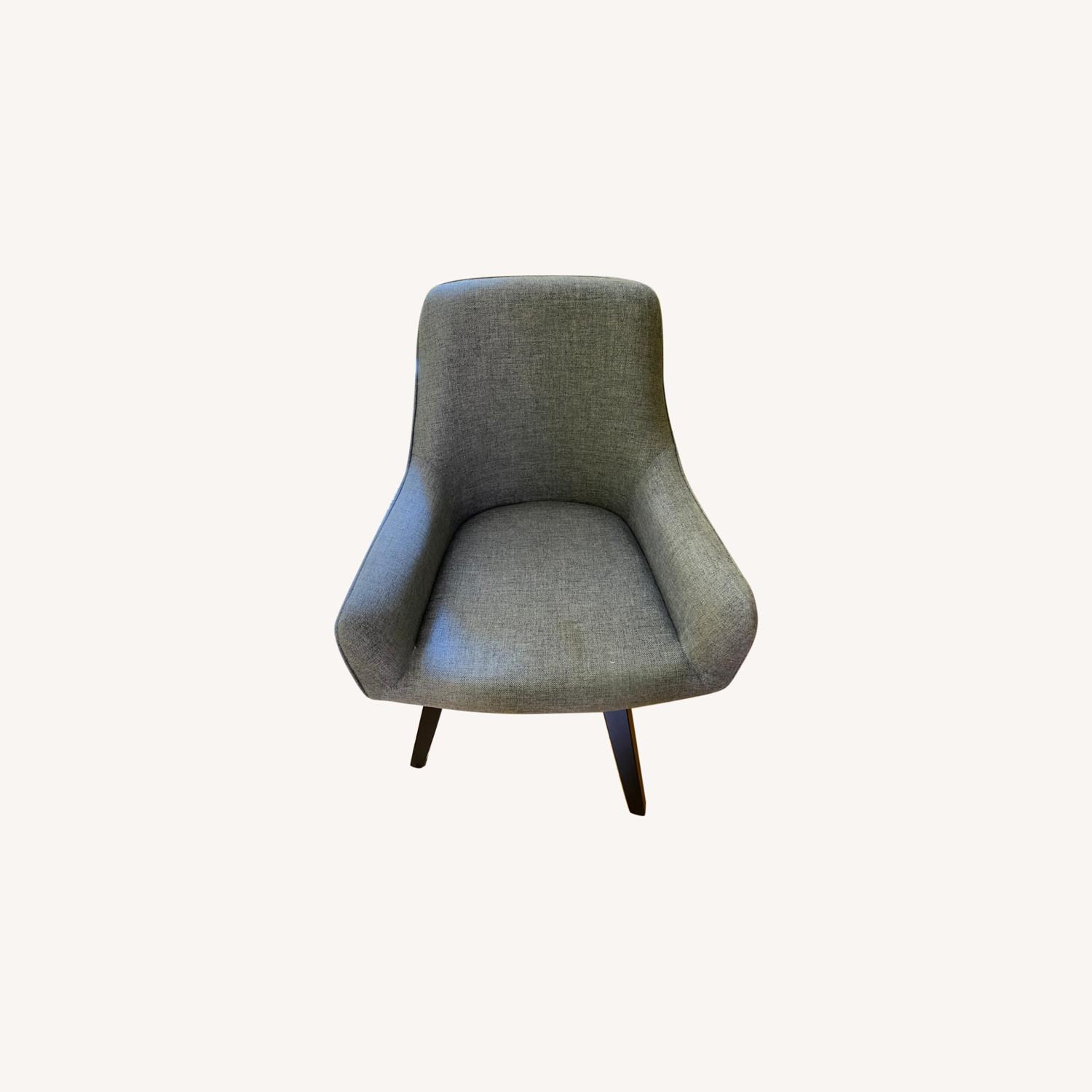 Crate & Barrel Light Grey Harvey Swivel Chair AptDeco