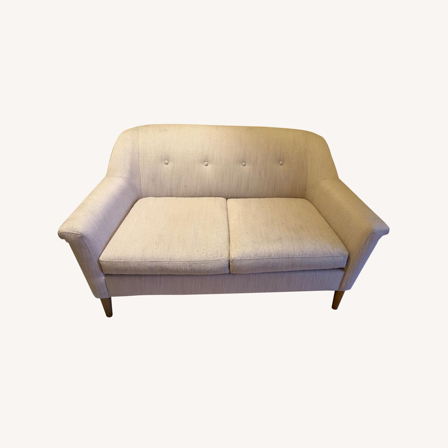 West Elm Blush Pink Finn Loveseat AptDeco