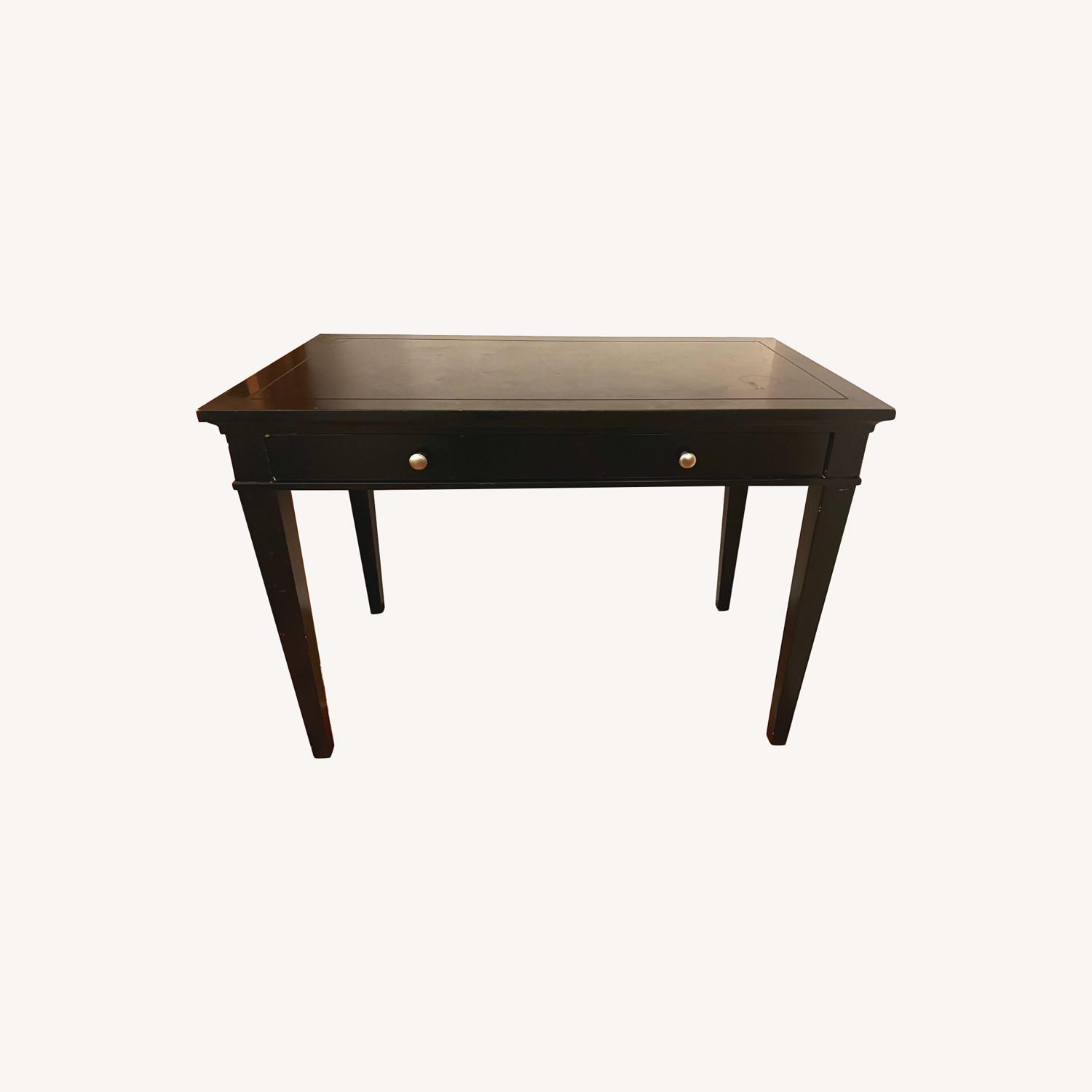 Crate & Barrel Black Writing Desk AptDeco