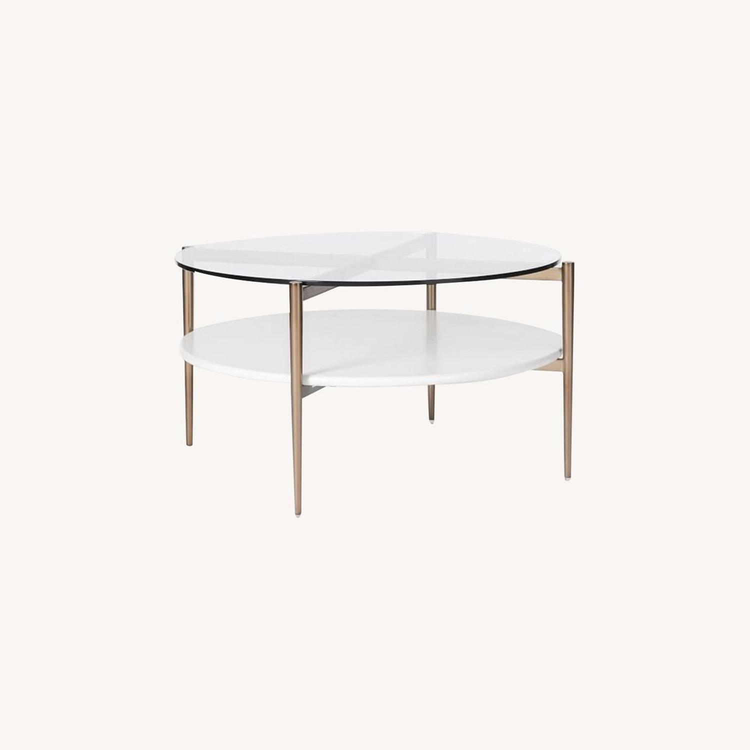 West Elm MidCentury Art Display Round Coffee Table 34" AptDeco