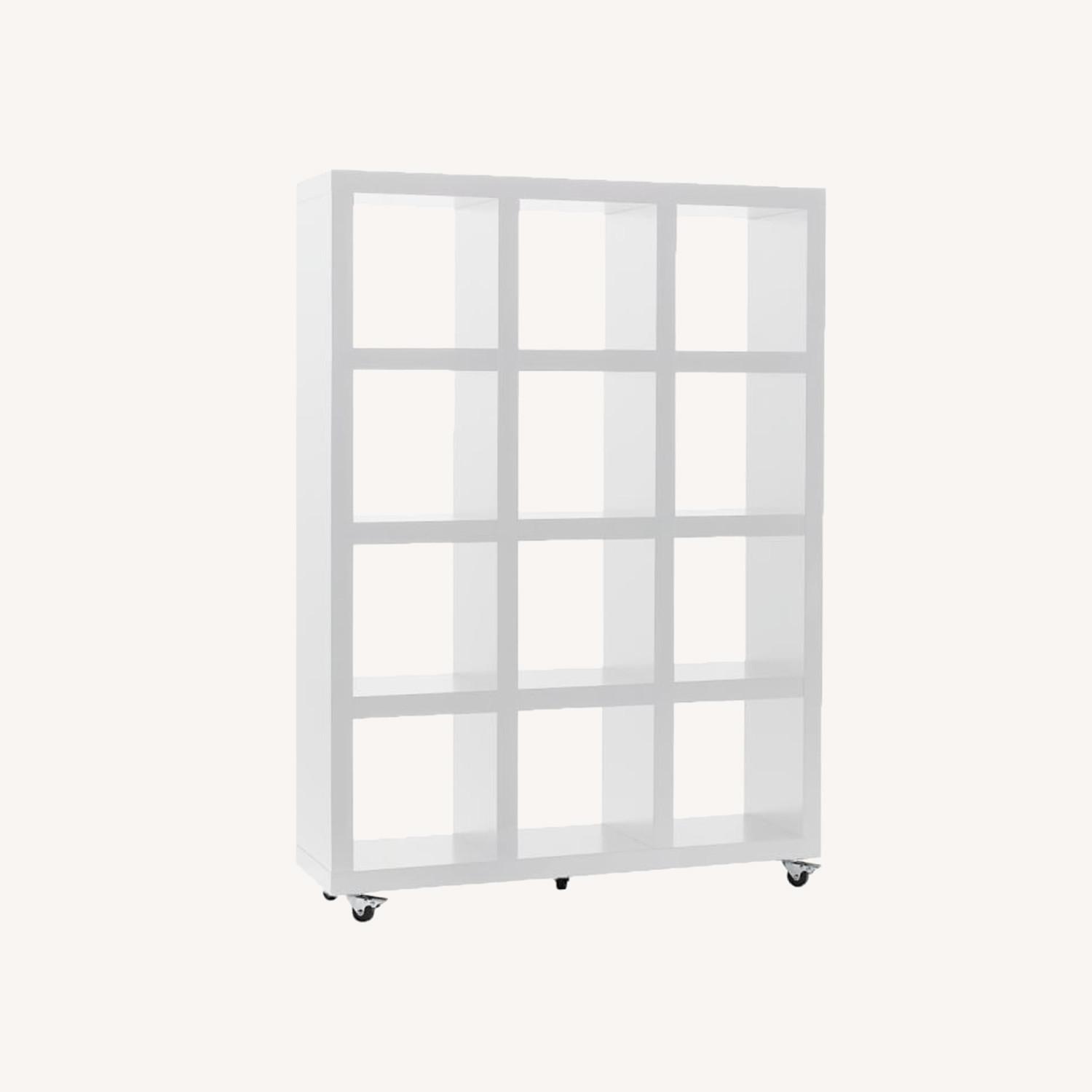 West Elm White Rolling Storage 3x4 Cubes AptDeco