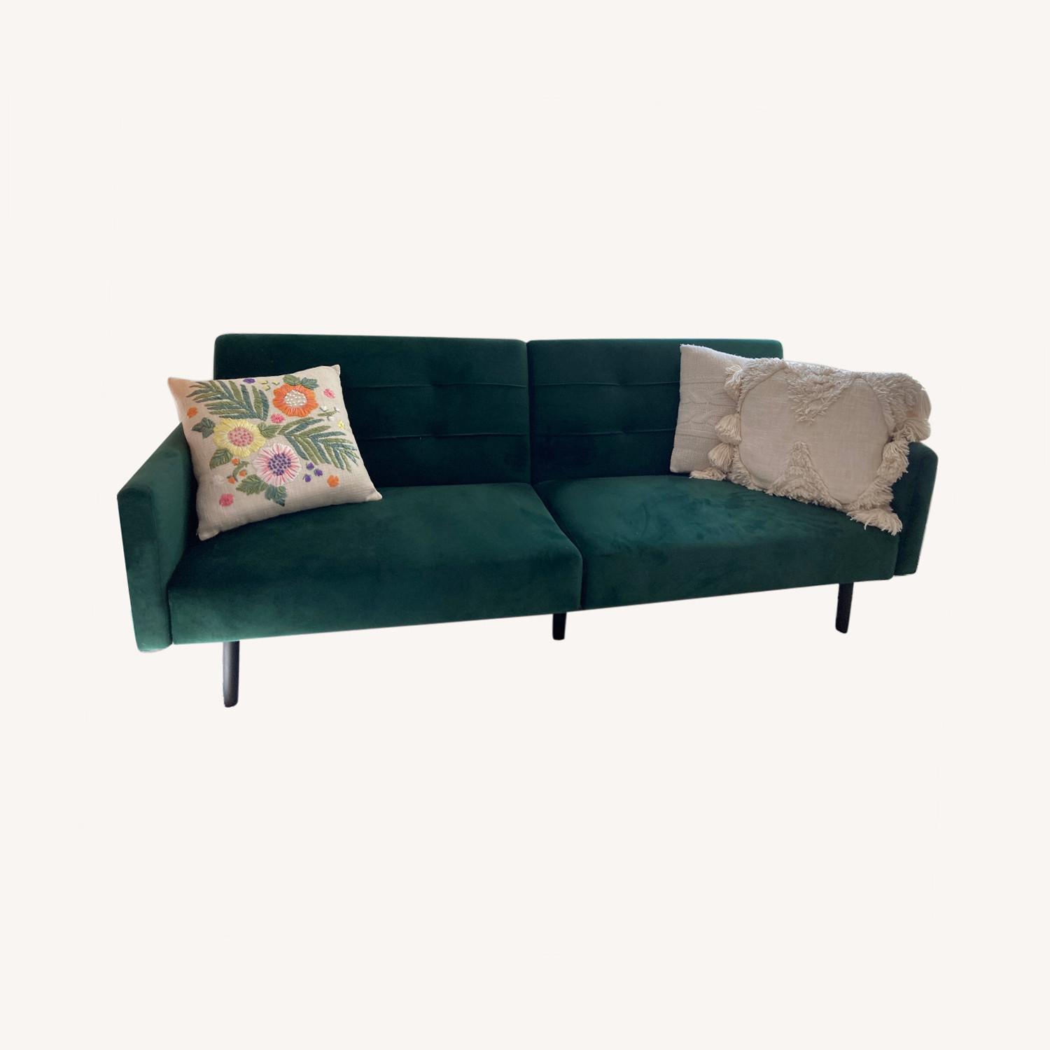 Green Velvet Sofa - image-0