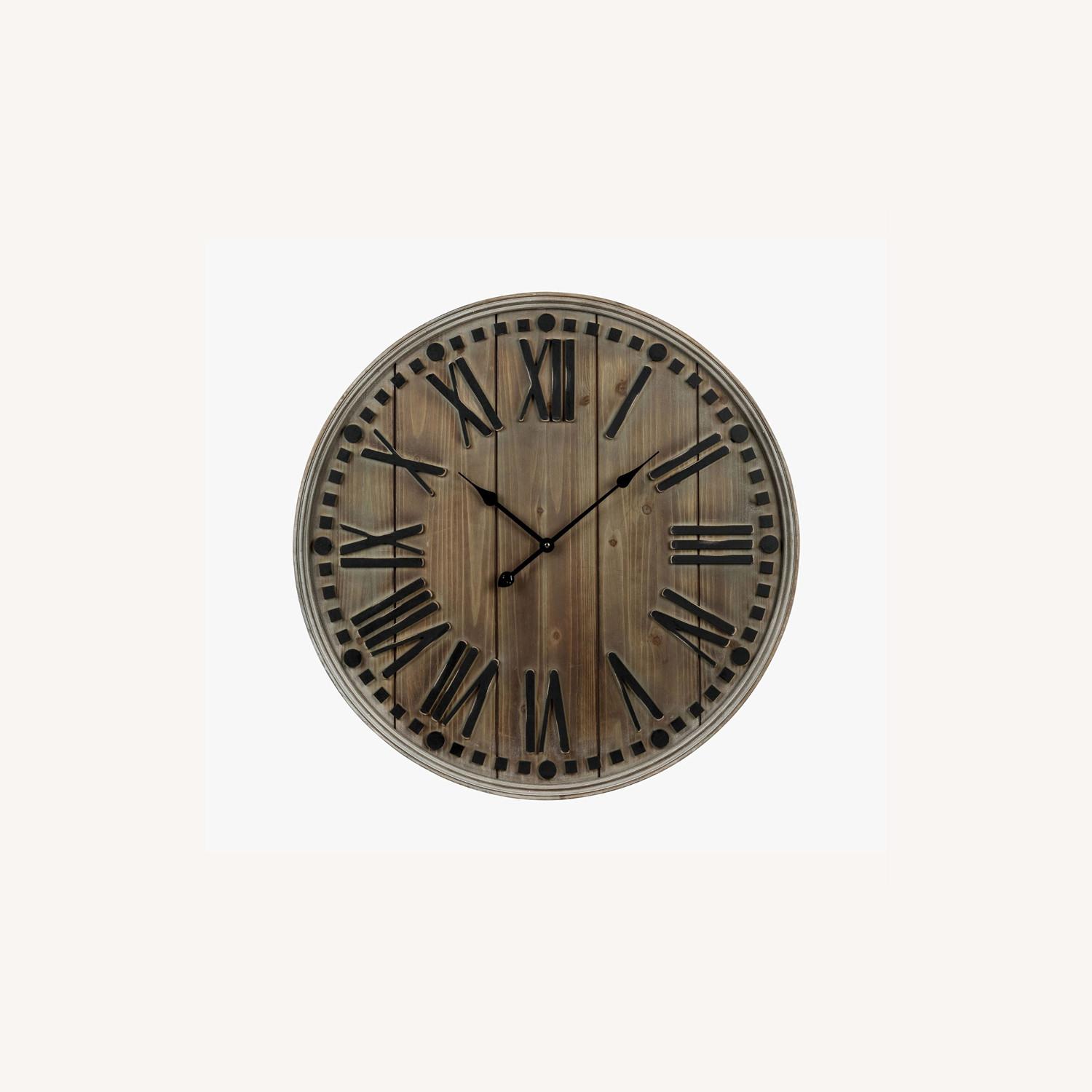 Pottery Barn Oversized Wooden Wall Clock - image-0