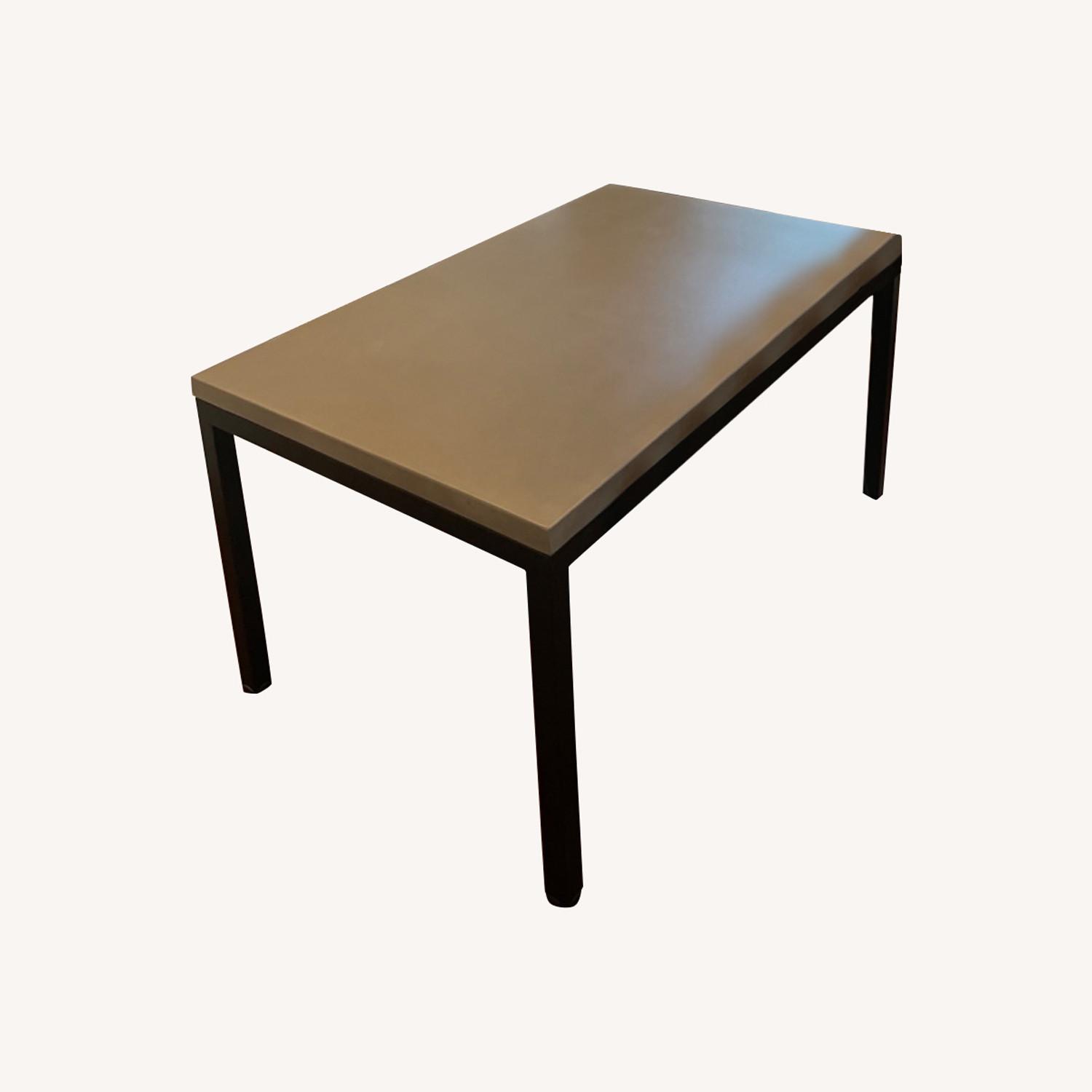 Crate & Barrel Concrete Top Dining Table AptDeco