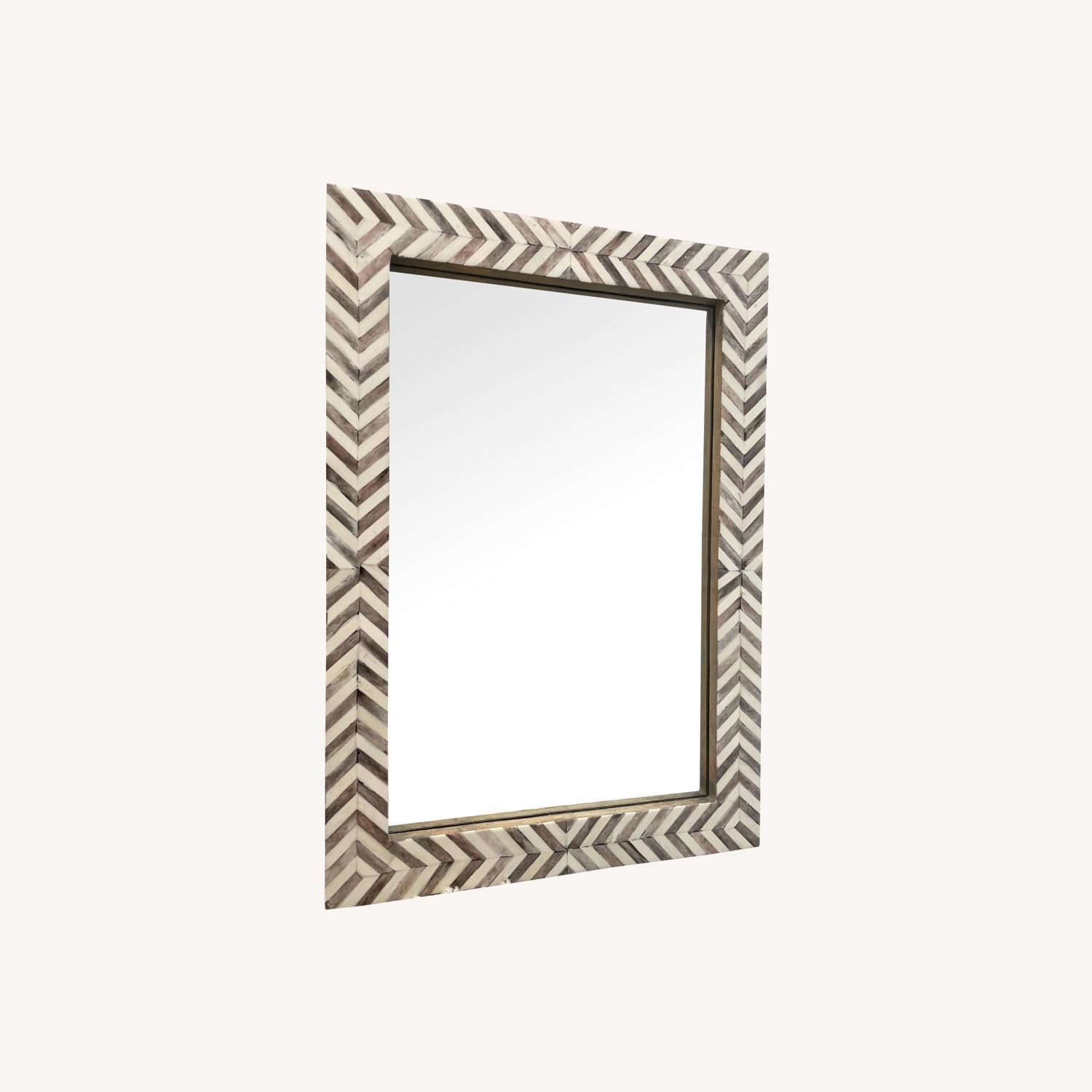 West Elm Parsons Gray Herringbone Wall Mirror AptDeco