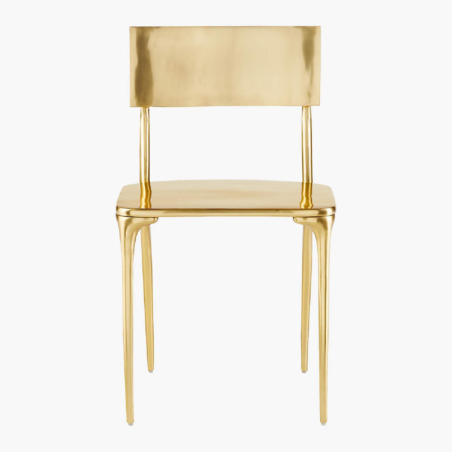 CB2 Brass Chair Set AptDeco
