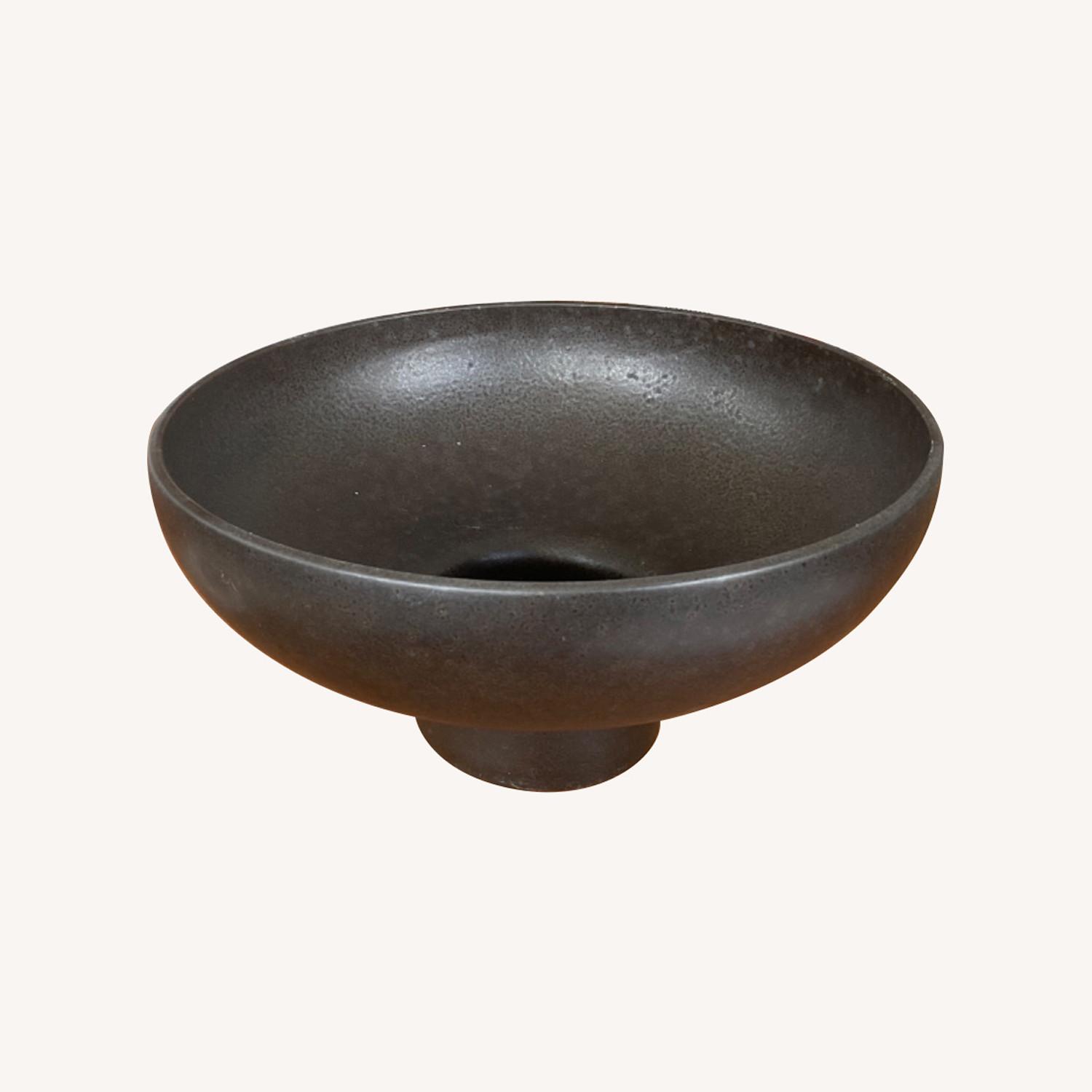 CB2 Black Pedestal Bowl AptDeco