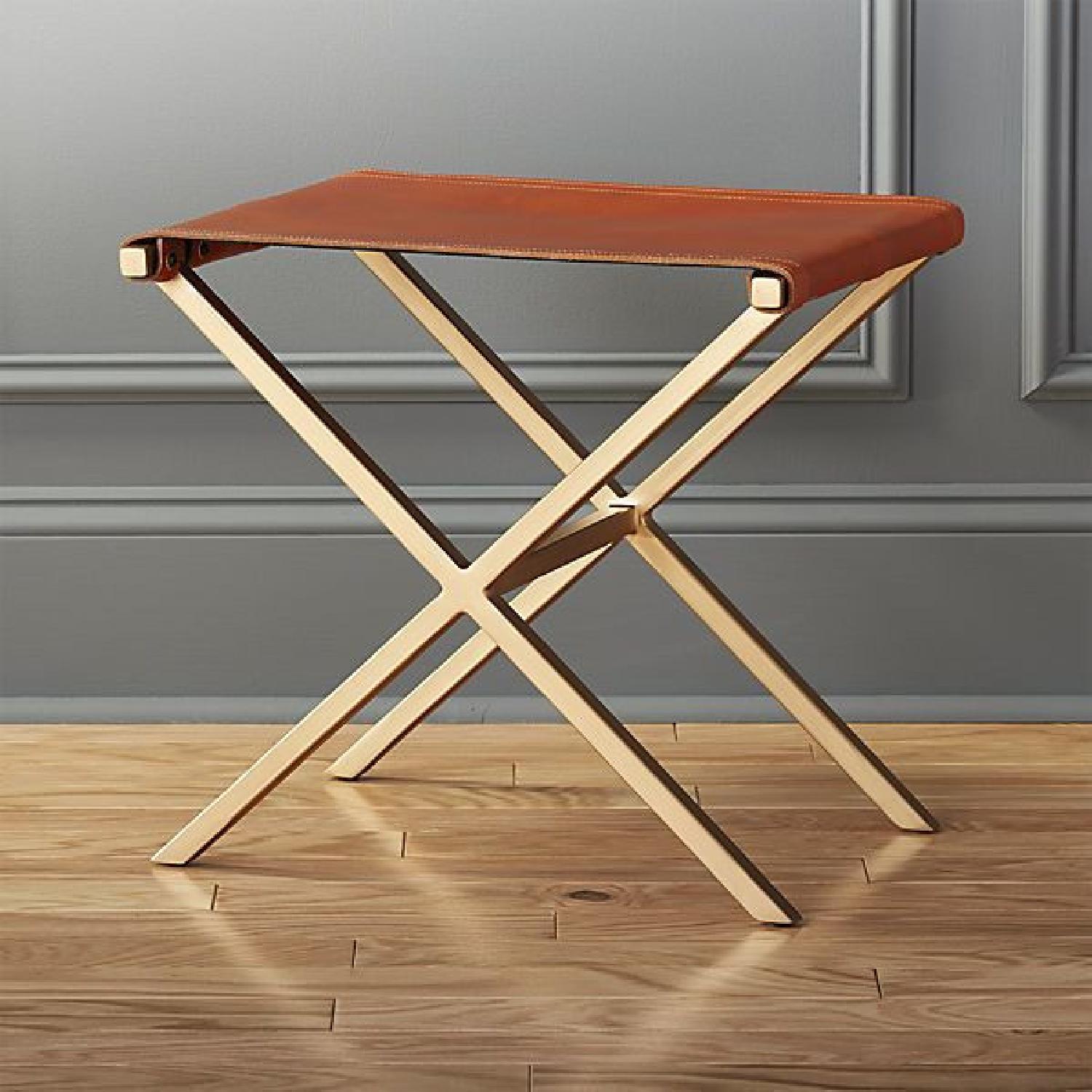 CB2 Leather Director's Stool - image-4