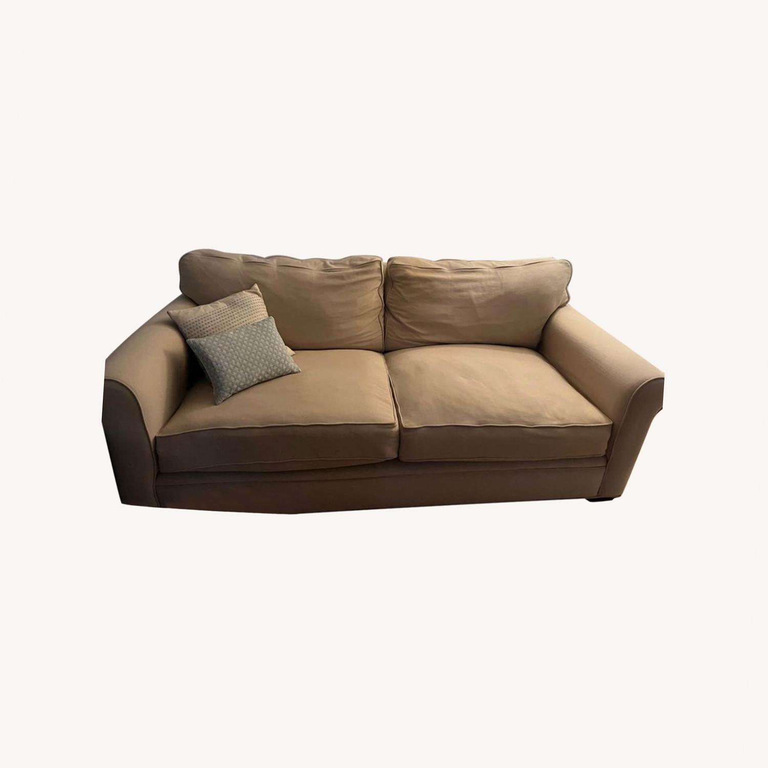 Macy's Tan 2 Seater Couch AptDeco