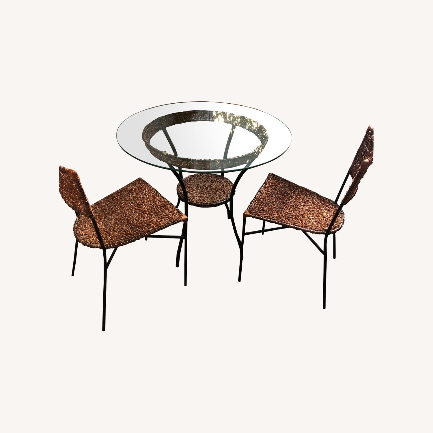 Glass Dining Table and Chairs AptDeco