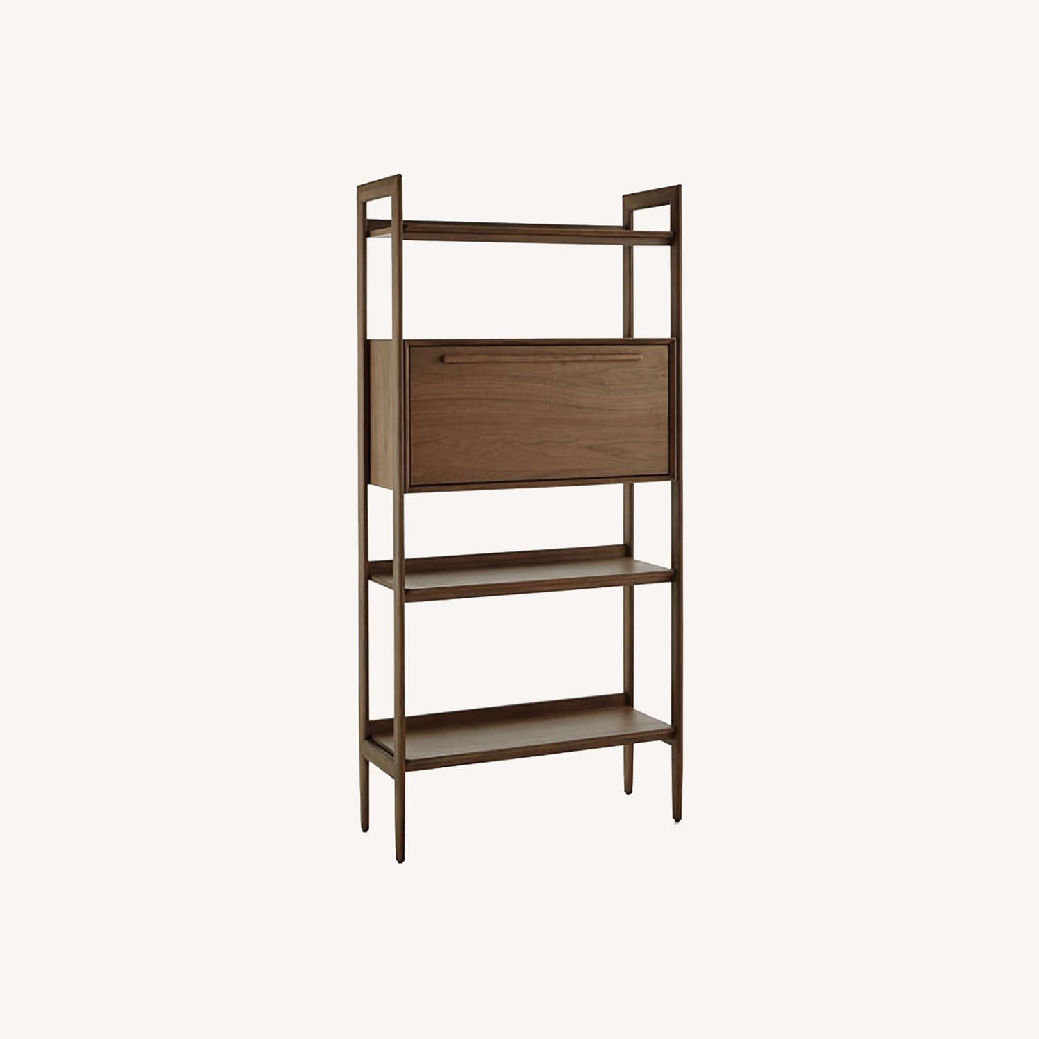 Crate & Barrel Tate Walnut Bookcase Bar AptDeco
