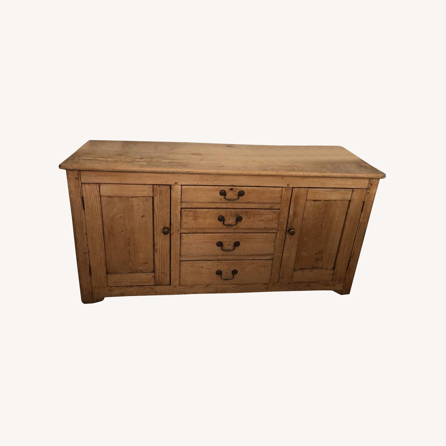 Rustic Shabby Chic Console w/ Aged Brass Hardware - image-0