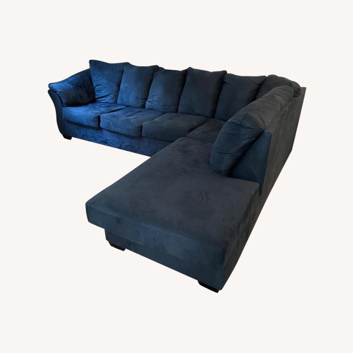 Ashley Navy Blue Sectional Sofa AptDeco