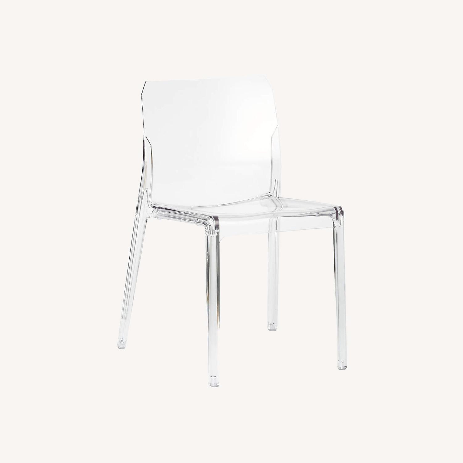 Pair of CB2 Clear Bolla Dining Chairs - image-0