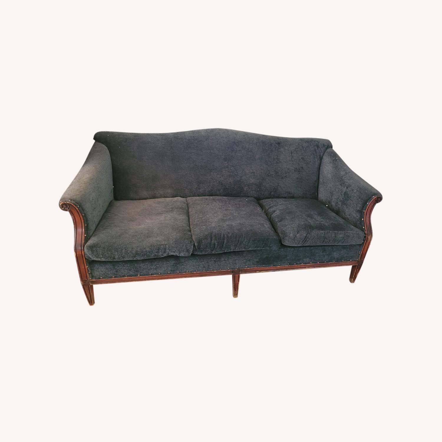 Black Microfiber Sofa AptDeco