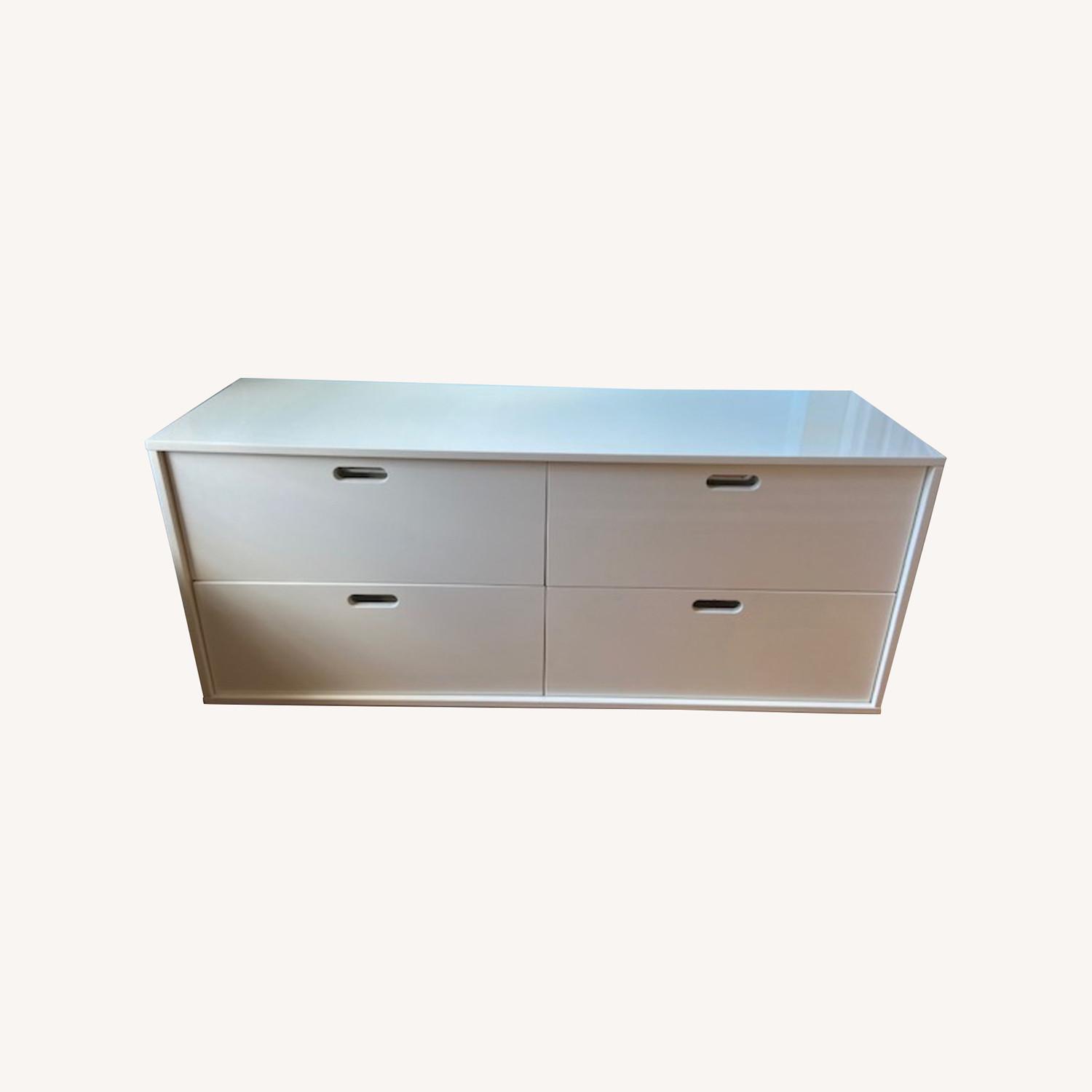 CB2 White Gloss Dresser AptDeco