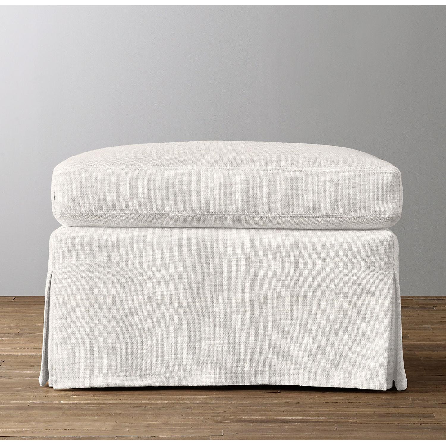 Restoration Hardware Wingback Slipcover Ottoman AptDeco