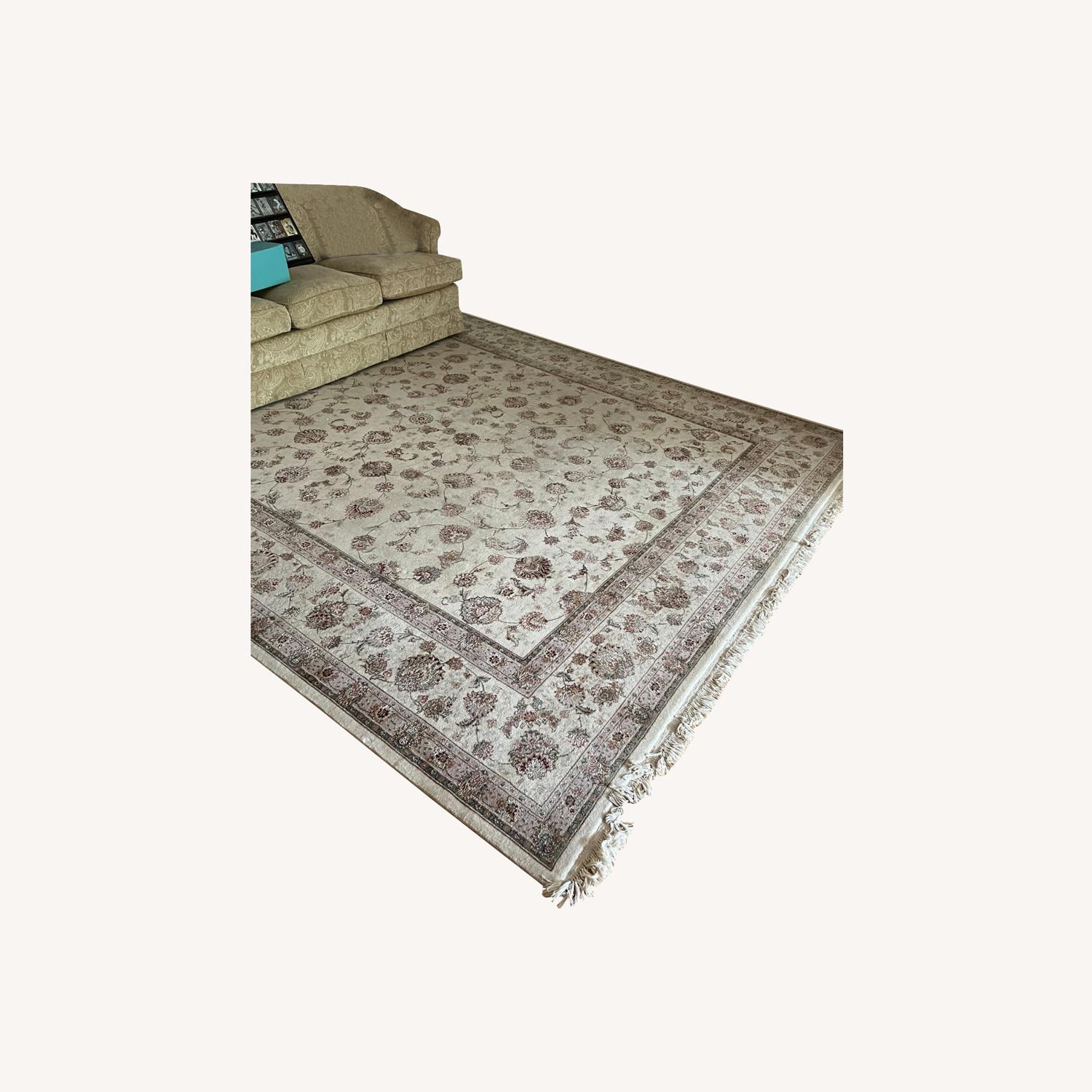 Handknotted Ivory Floral Persian Rug AptDeco