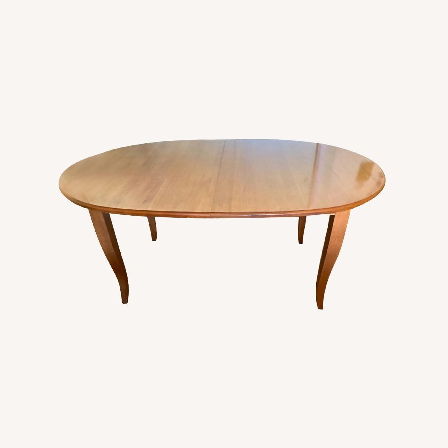 Ethan Allen Solid Wood Dining Table with 2 Leaves AptDeco