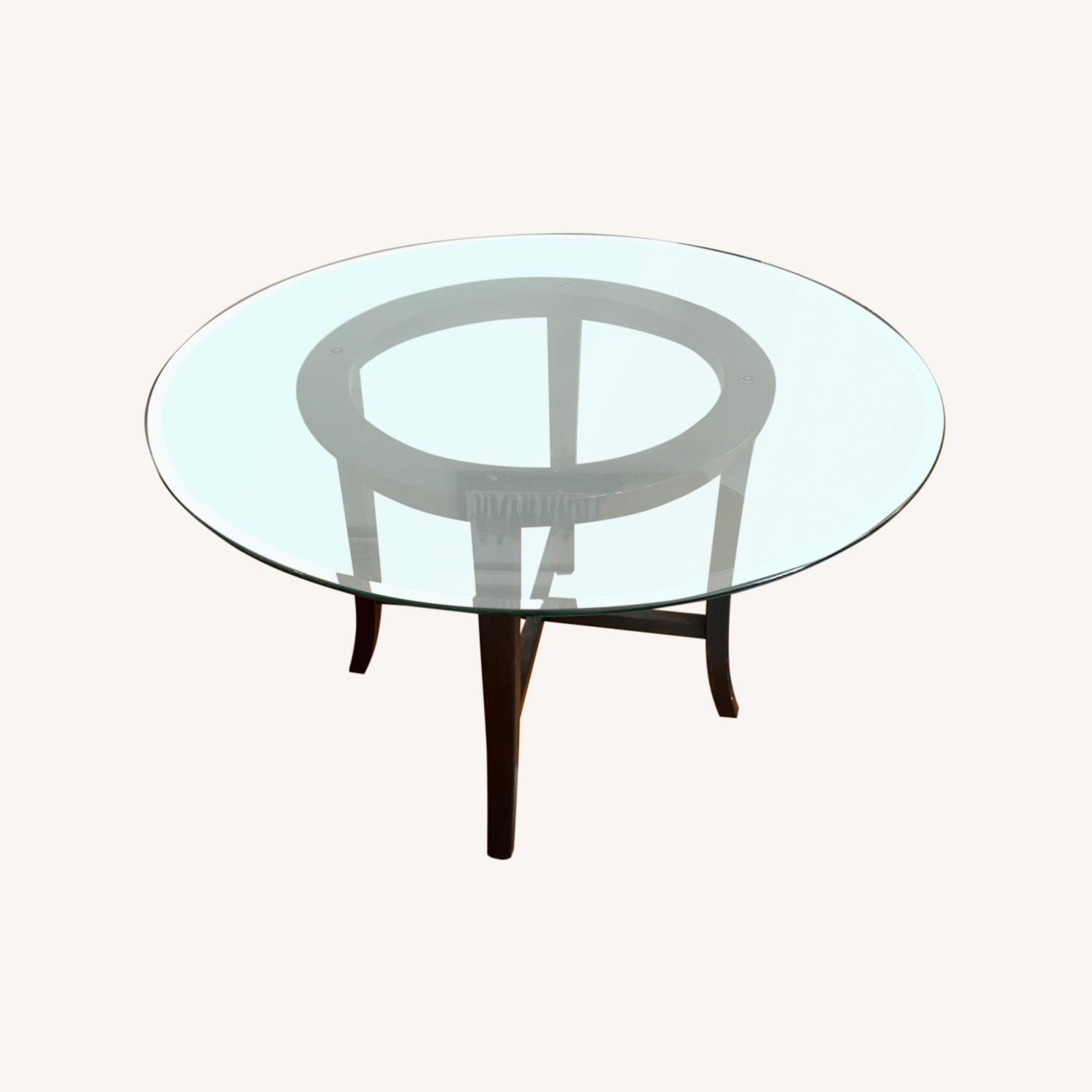 Crate & Barrel 48in Glass Round Table AptDeco