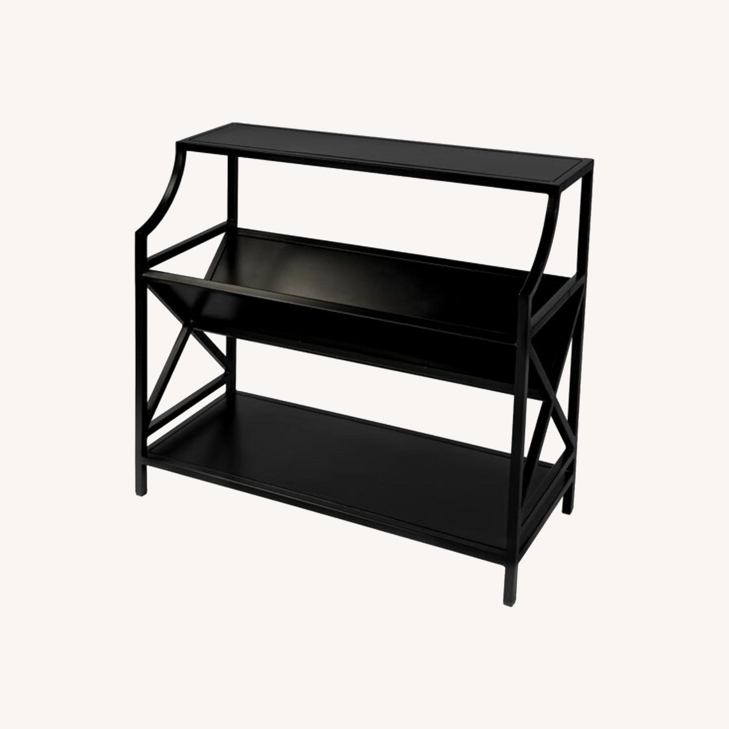 Ballard Designs Black Metal Library 31"h Shelf AptDeco