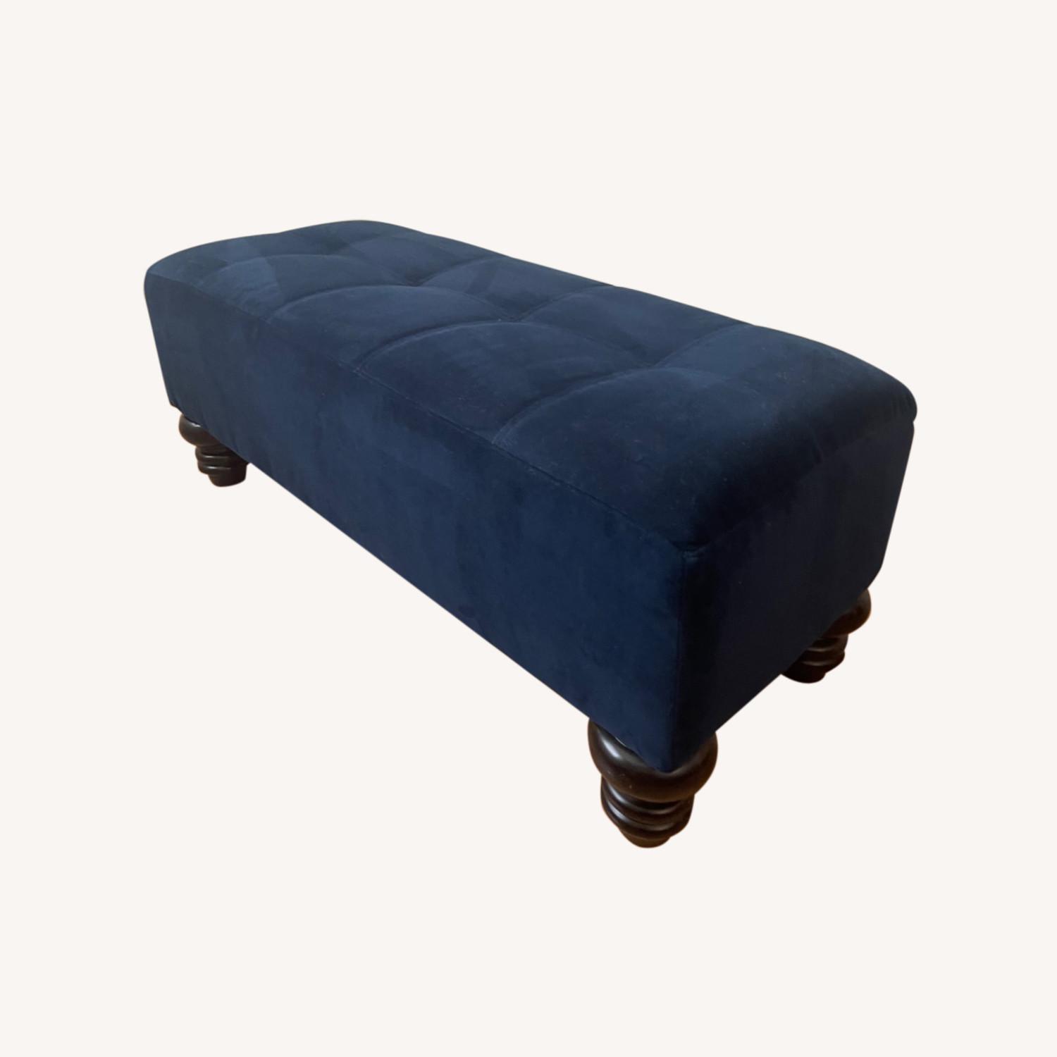 Velvet Navy Blue Bench - image-0