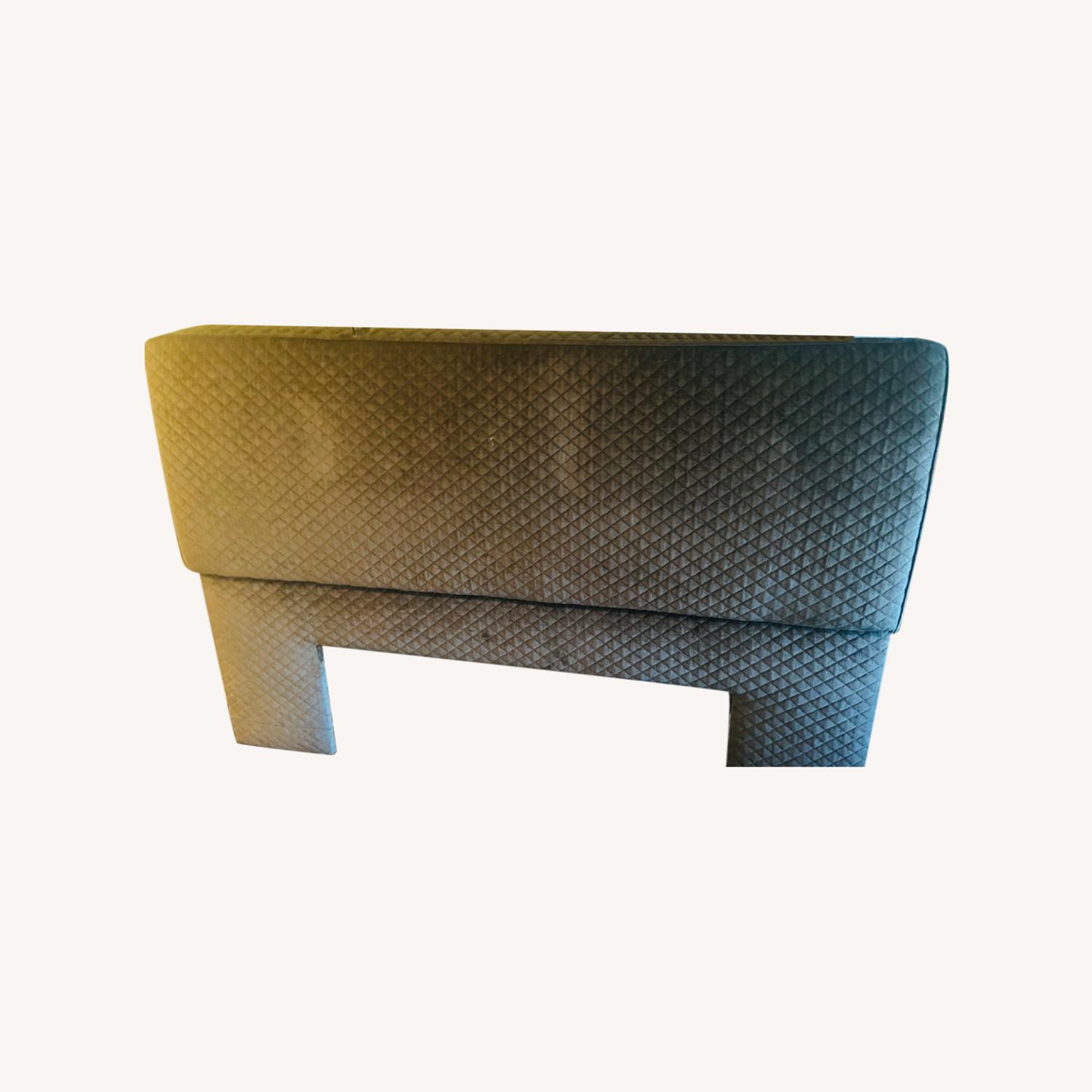 Custom King Headboard with Grey Velour Fabric AptDeco